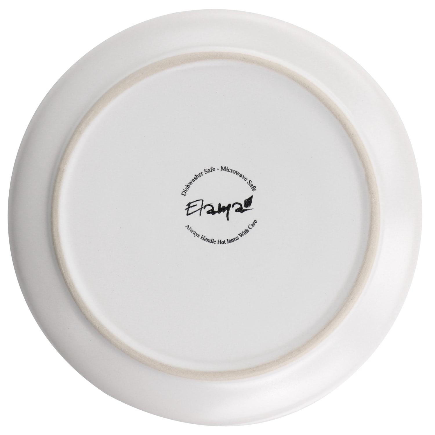 Elama Arthur 6-Piece Round Stoneware Salad Plate Set, 8in, Matte White/Gold - Image 3