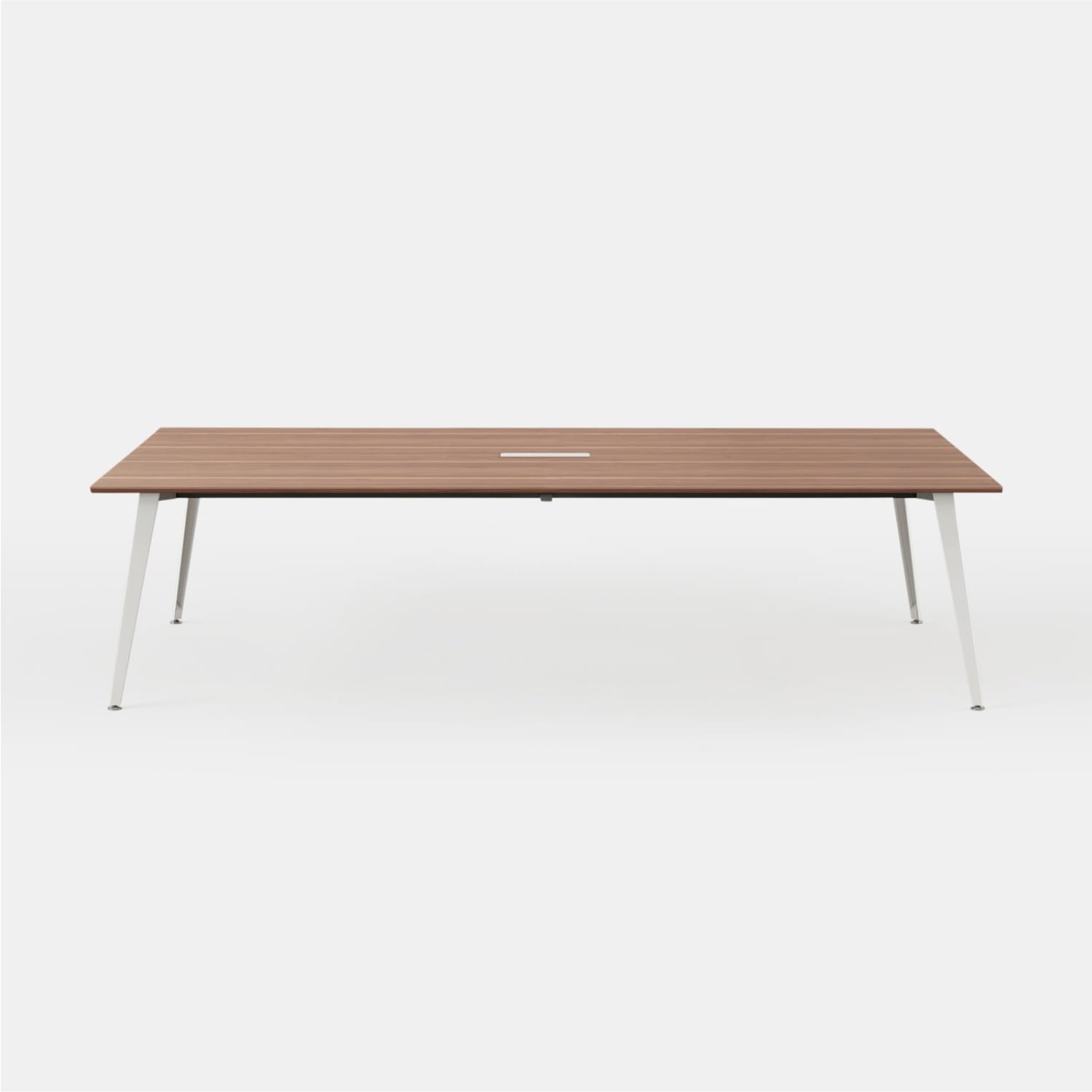 Branch Furniture Rectangle Conference Table, 30inH x 96inW x 48inD, Walnut Top/White Base - Image 4