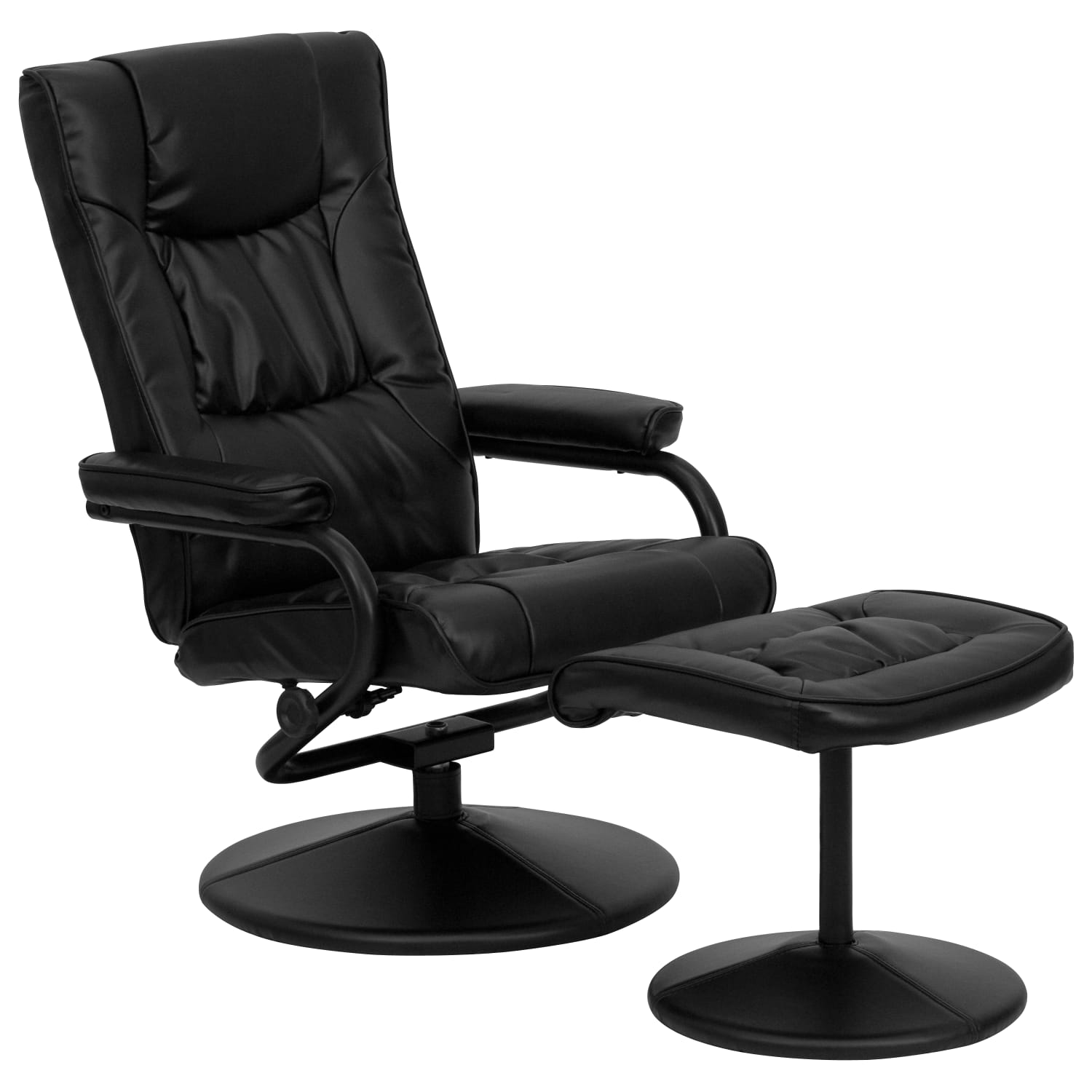 Flash Furniture Contemporary Recliner With Wrapped Base Ottoman Black PopularChairscom Flash Furniture Contemporary Recliner With Wrapped Base Ottoman Black PopularChairscom