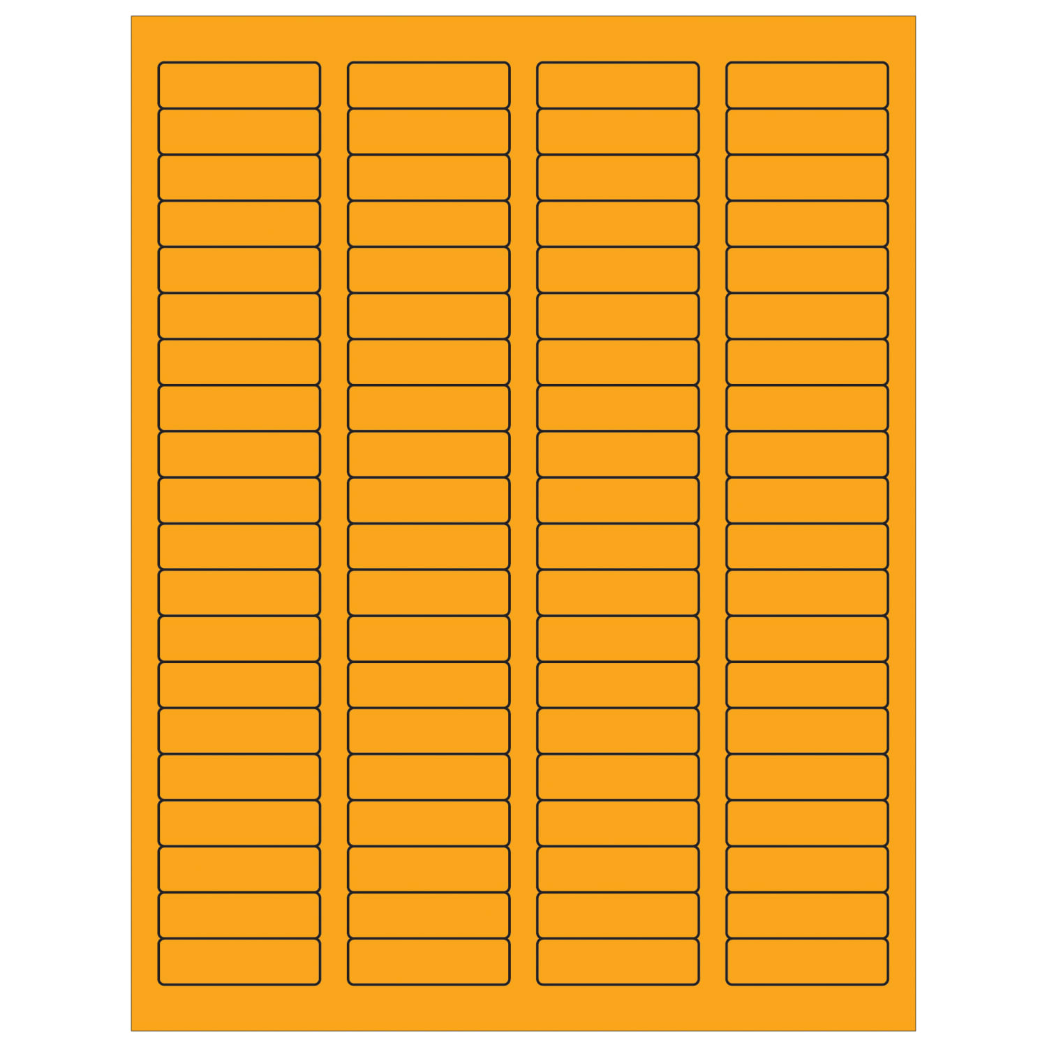 Tape Logic Permanent Labels, LL170OR, Rectangle, 1 3/4in x 1/2in, Fluorescent Orange, Case Of 8,000