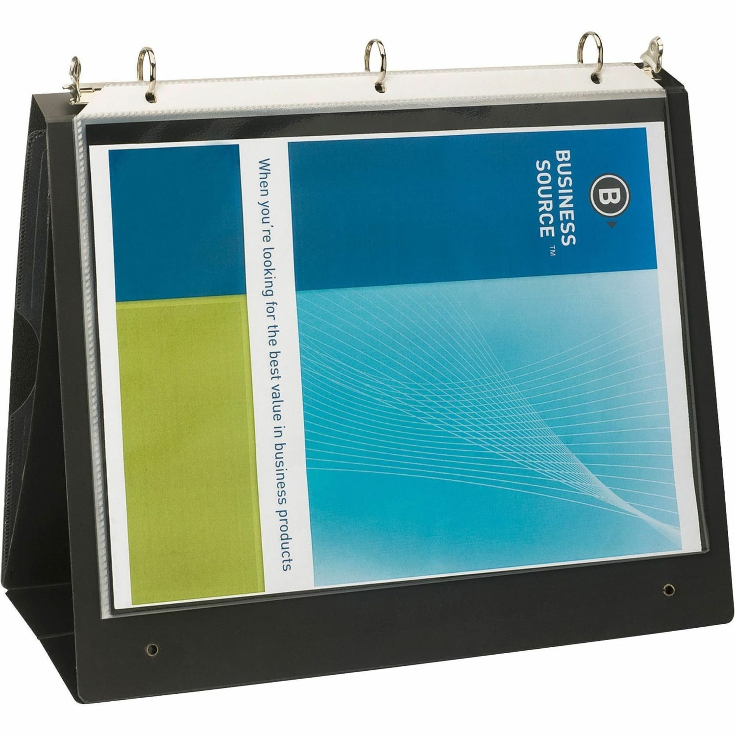 Business Source Presentation Binder, 1in Ring, 8 1/2in x 11in, Black - Image 3
