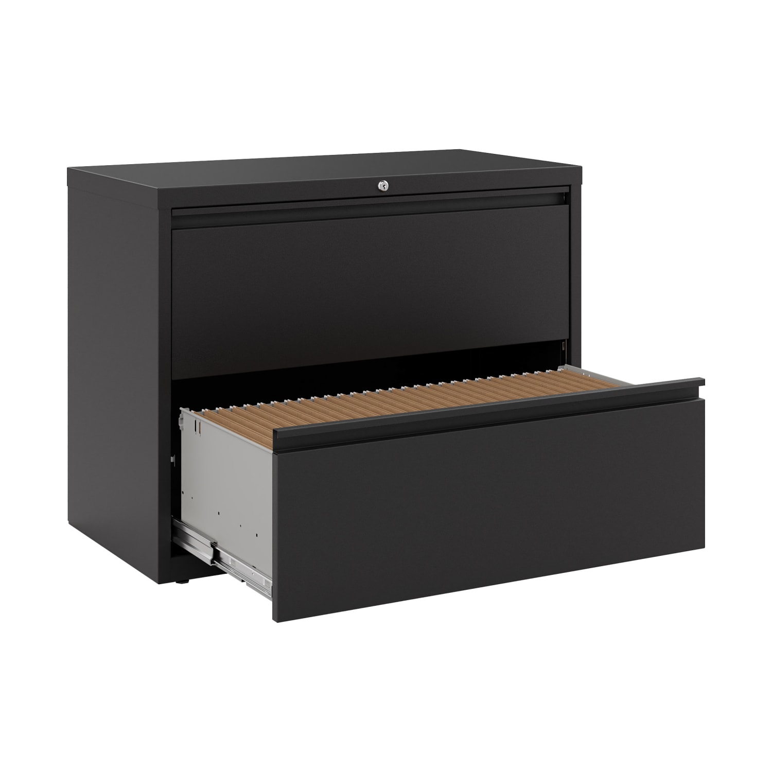WorkPro 36inW x 18-5/8inD Lateral 2-Drawer File Cabinet, Black - Image 5