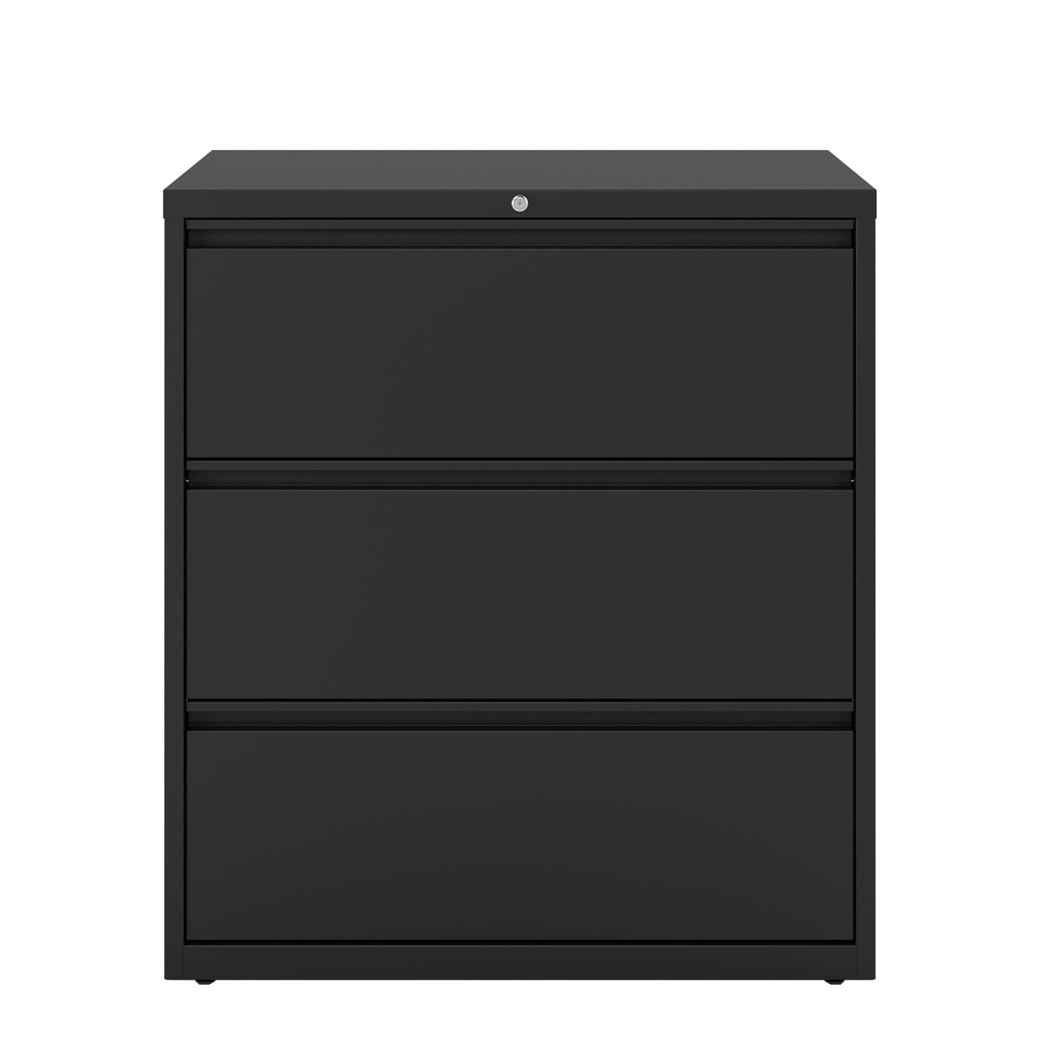 WorkPro 36inW x 18-5/8inD Lateral 3-Drawer File Cabinet, Black - Image 3