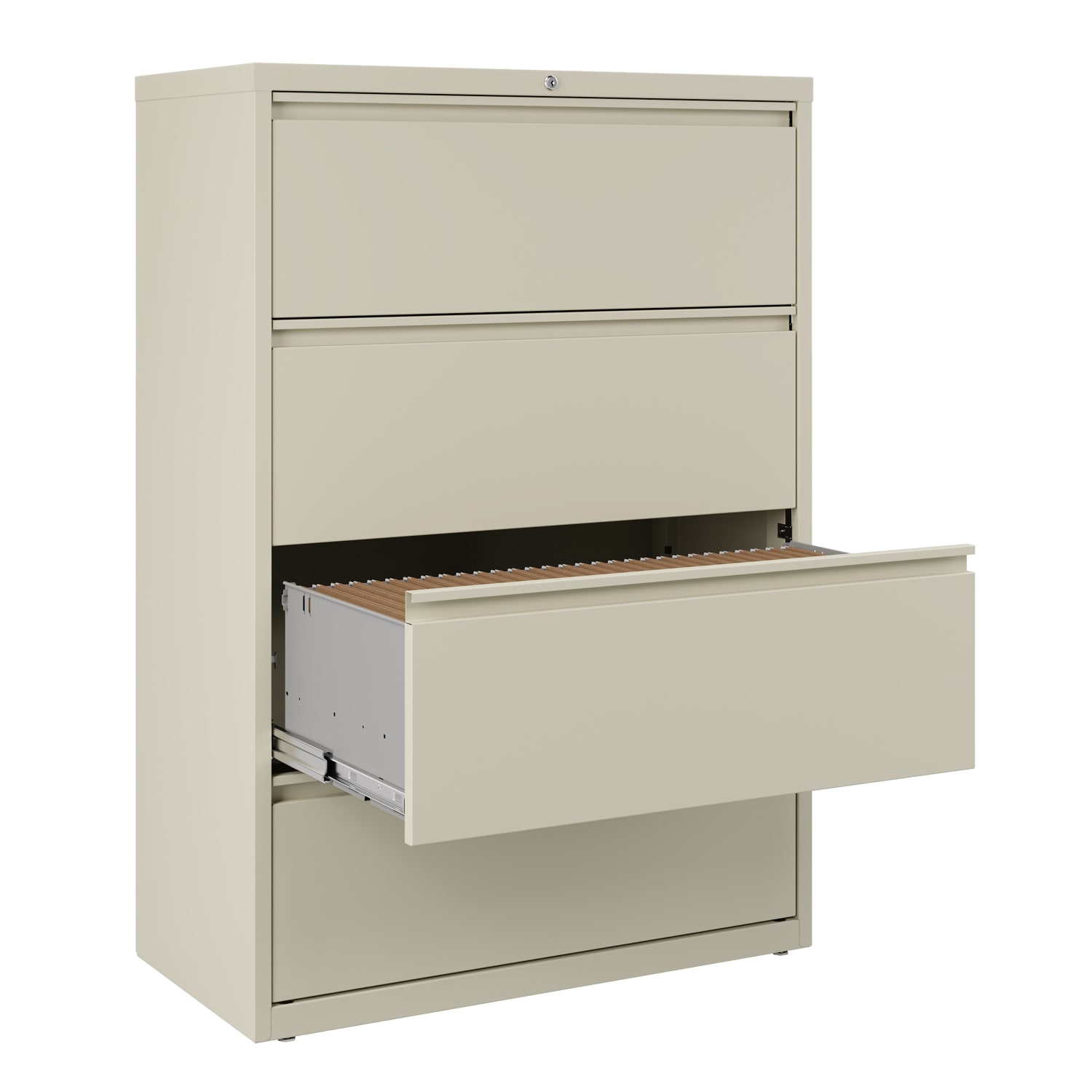 WorkPro 36inW x 18-5/8inD Lateral 4-Drawer File Cabinet, Putty - Image 5