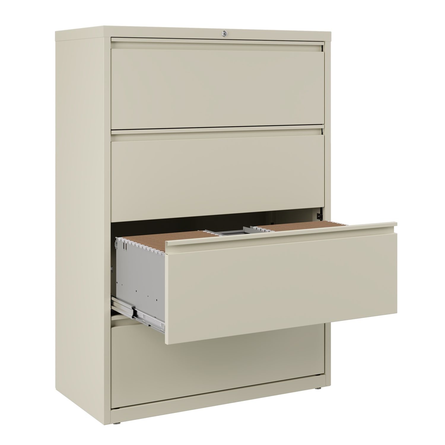 WorkPro 36inW x 18-5/8inD Lateral 4-Drawer File Cabinet, Putty - Image 6