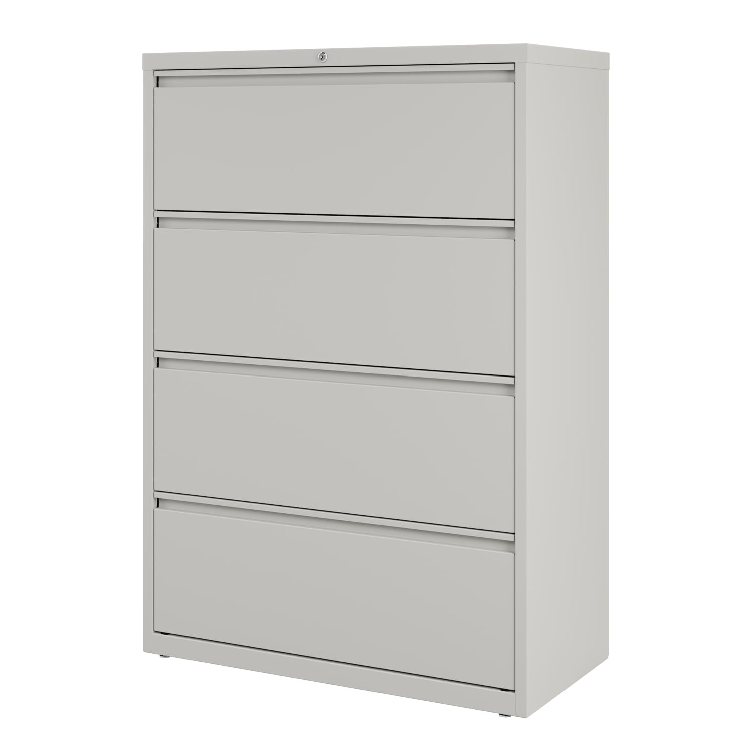 WorkPro 36inW x 18-5/8inD Lateral 4-Drawer File Cabinet, Light Gray - Image 4