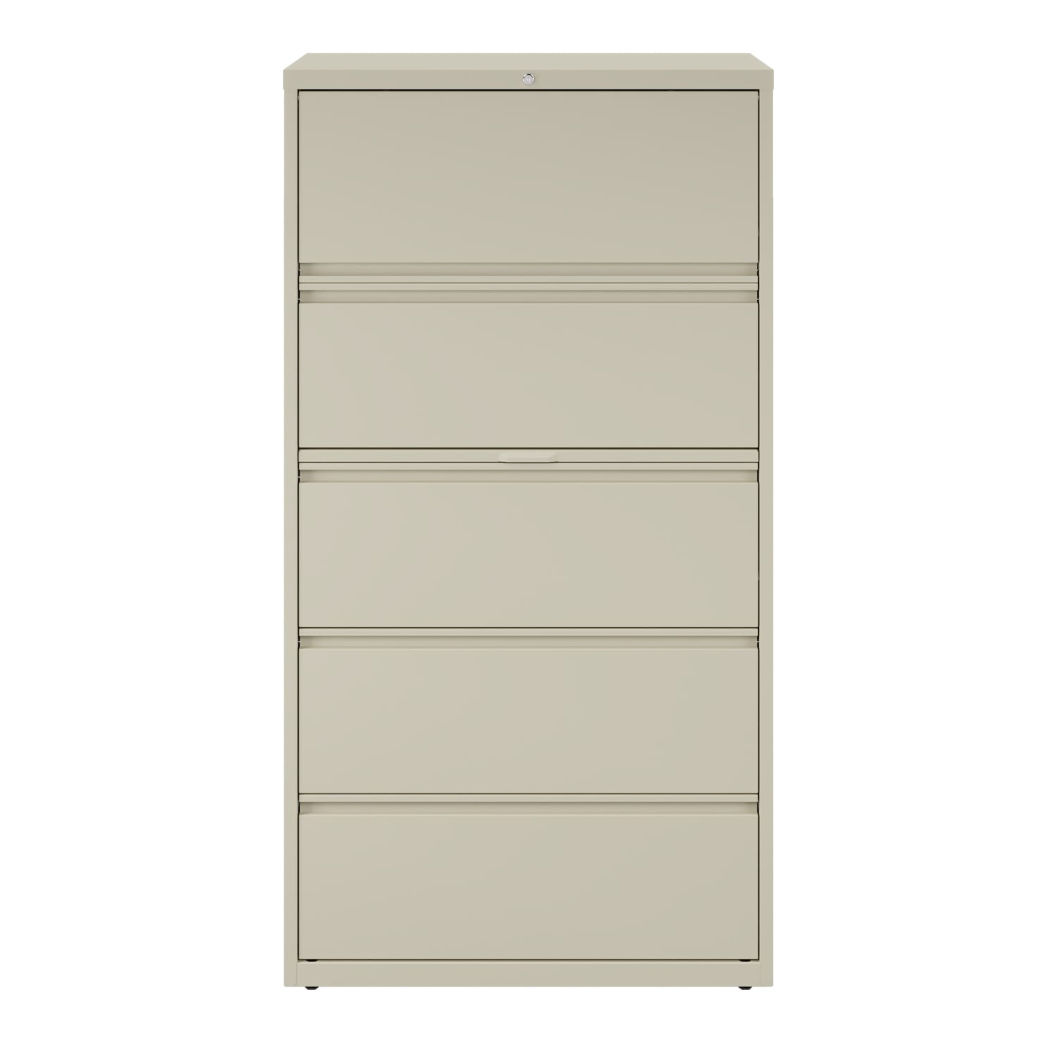WorkPro 36inW x 18-5/8inD Lateral 5-Drawer File Cabinet, Putty - Image 3