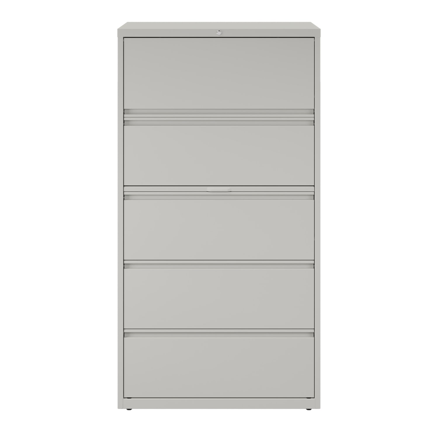 WorkPro 36inW x 18-5/8inD Lateral 5-Drawer File Cabinet, Light Gray - Image 3