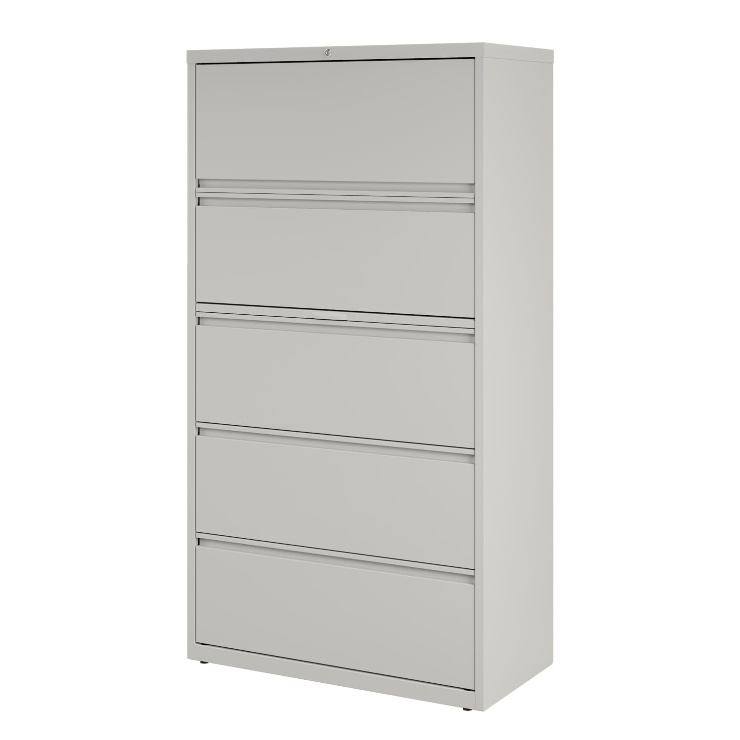 WorkPro 36inW x 18-5/8inD Lateral 5-Drawer File Cabinet, Light Gray - Image 4