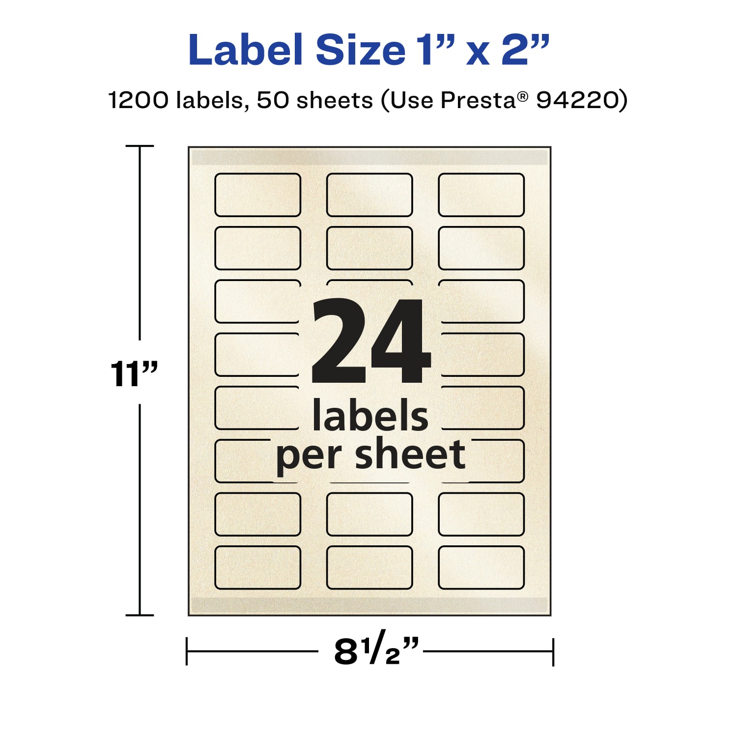 Avery Pearlized Permanent Labels With Sure Feed, 94220-PIP50, Rectangle, 1in x 2in, Ivory, Pack Of 1,200 Labels - Image 6