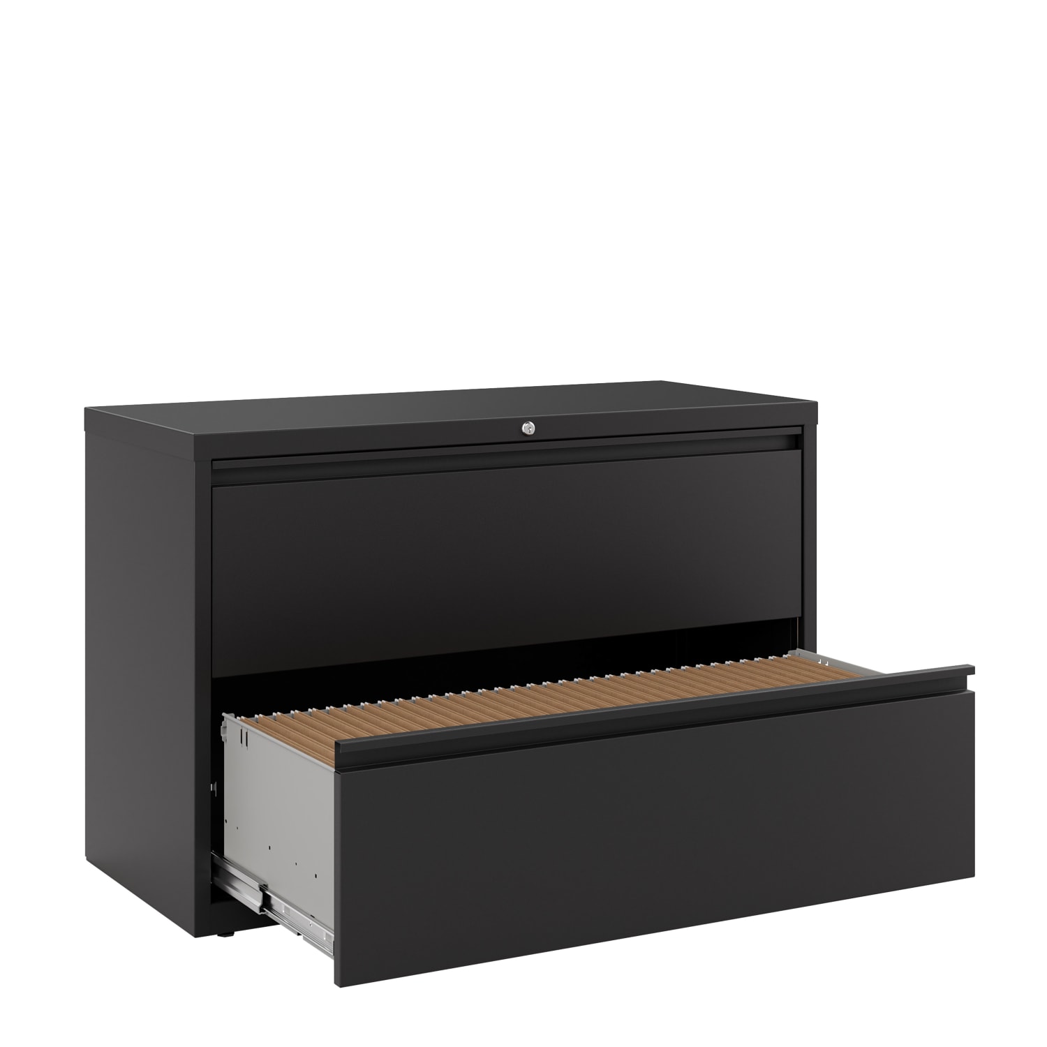 WorkPro 42inW x 18-5/8inD Lateral 2-Drawer File Cabinet, Black - Image 6