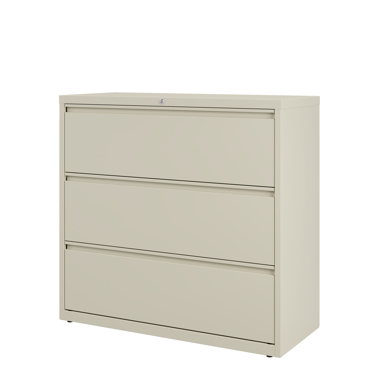 WorkPro 42inW x 18-5/8inD Lateral 3-Drawer File Cabinet, Putty - Image 4