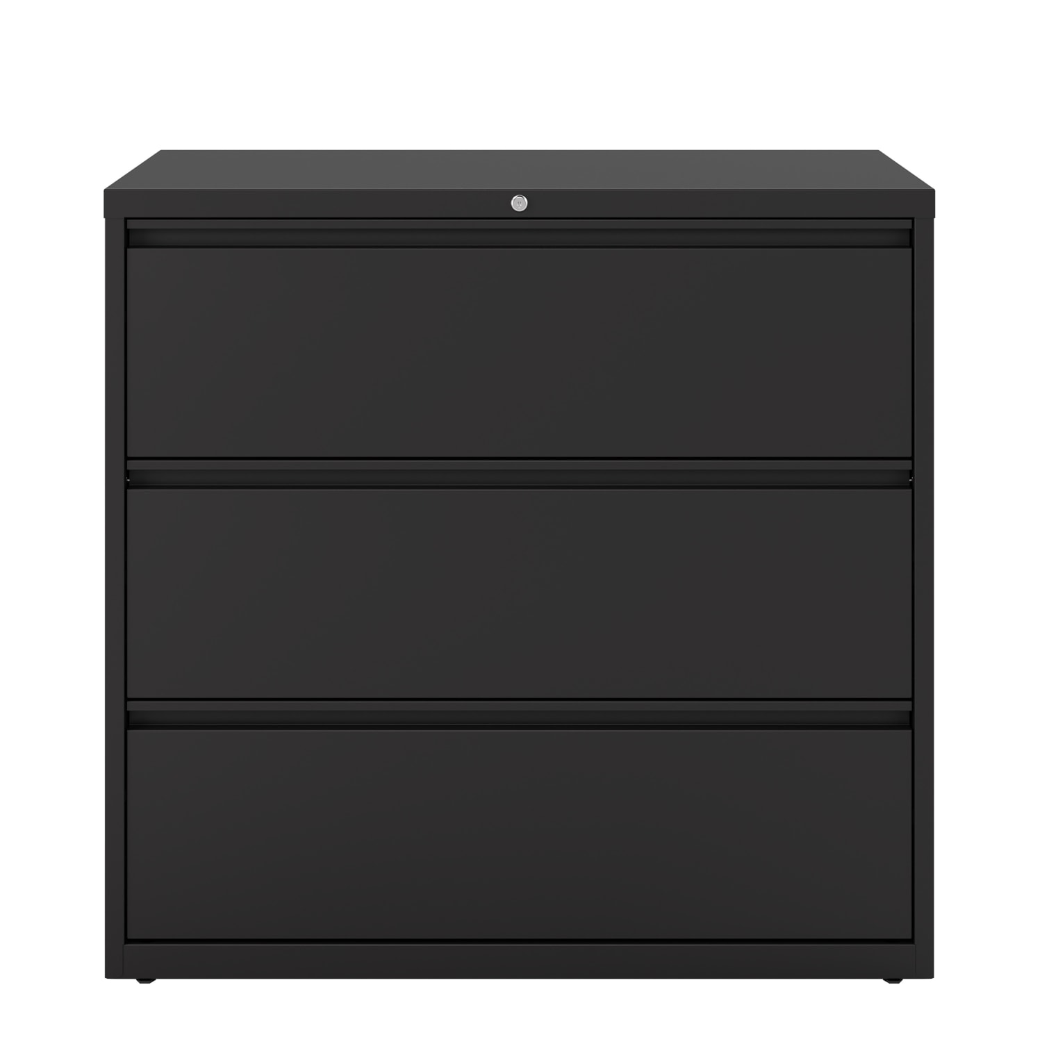 WorkPro 42inW x 18-5/8inD Lateral 3-Drawer File Cabinet, Black - Image 3