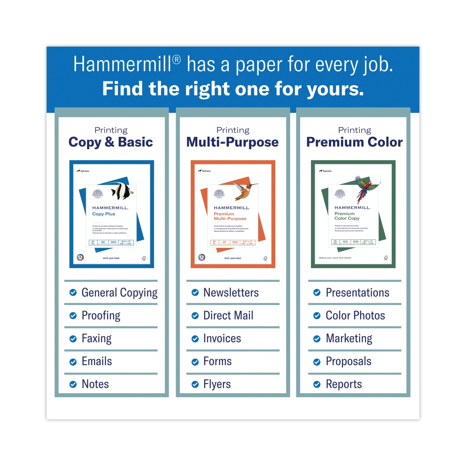 HammerMill Copy - A4 (8.25 in x 11.7 in) - 75 g/m2 - 20 lbs - 500 sheet(s) plain paper - Image 4