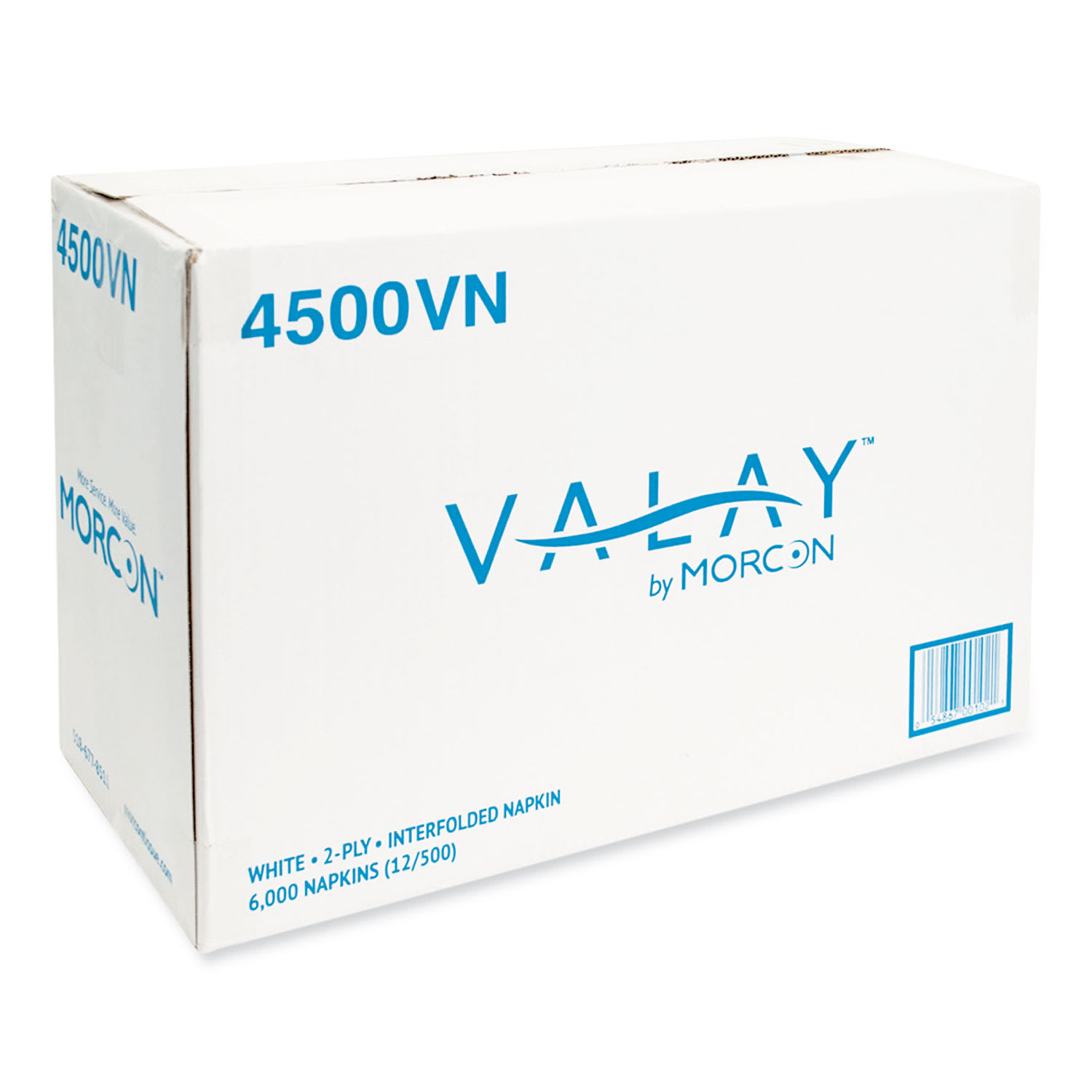 Morcon Tissue Valay Interfolded Napkins, 2-Ply, 6.5 x 8.25, White, 500/Pack, 12 Packs/Carton - Image 3