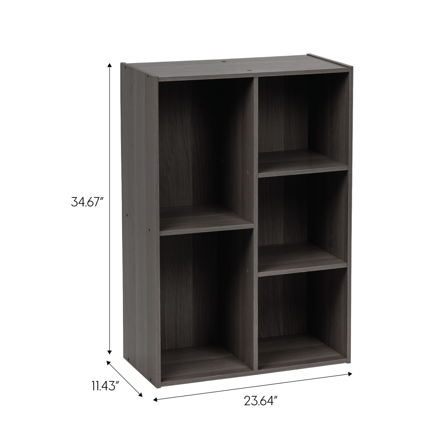 IRIS 35inH 5-Compartment Organizer Bookcase, Gray - Image 3