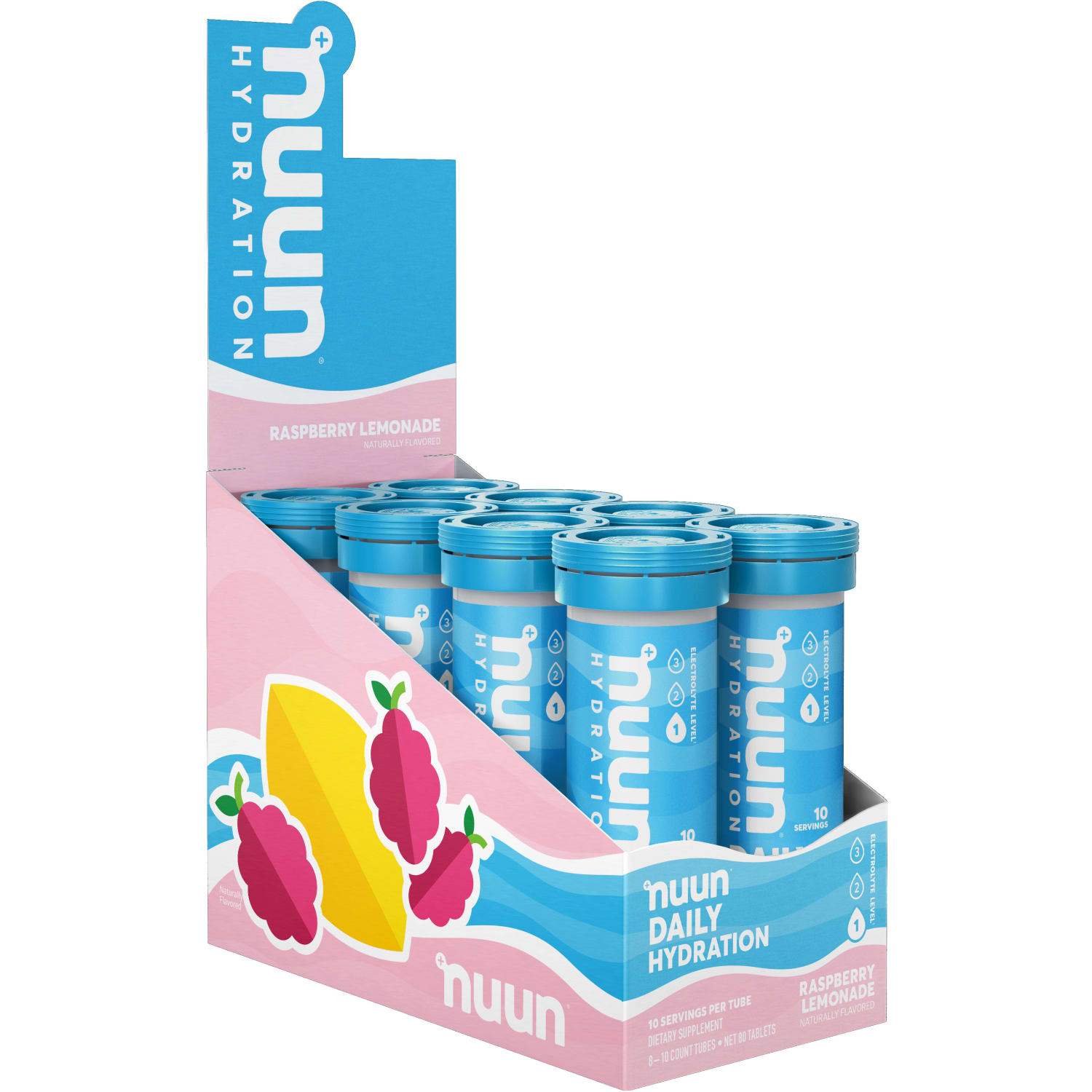 Nuun Daily Raspberry Lemonade, 10 Tablets Per Tube, Box Of 8 Tubes - Image 3