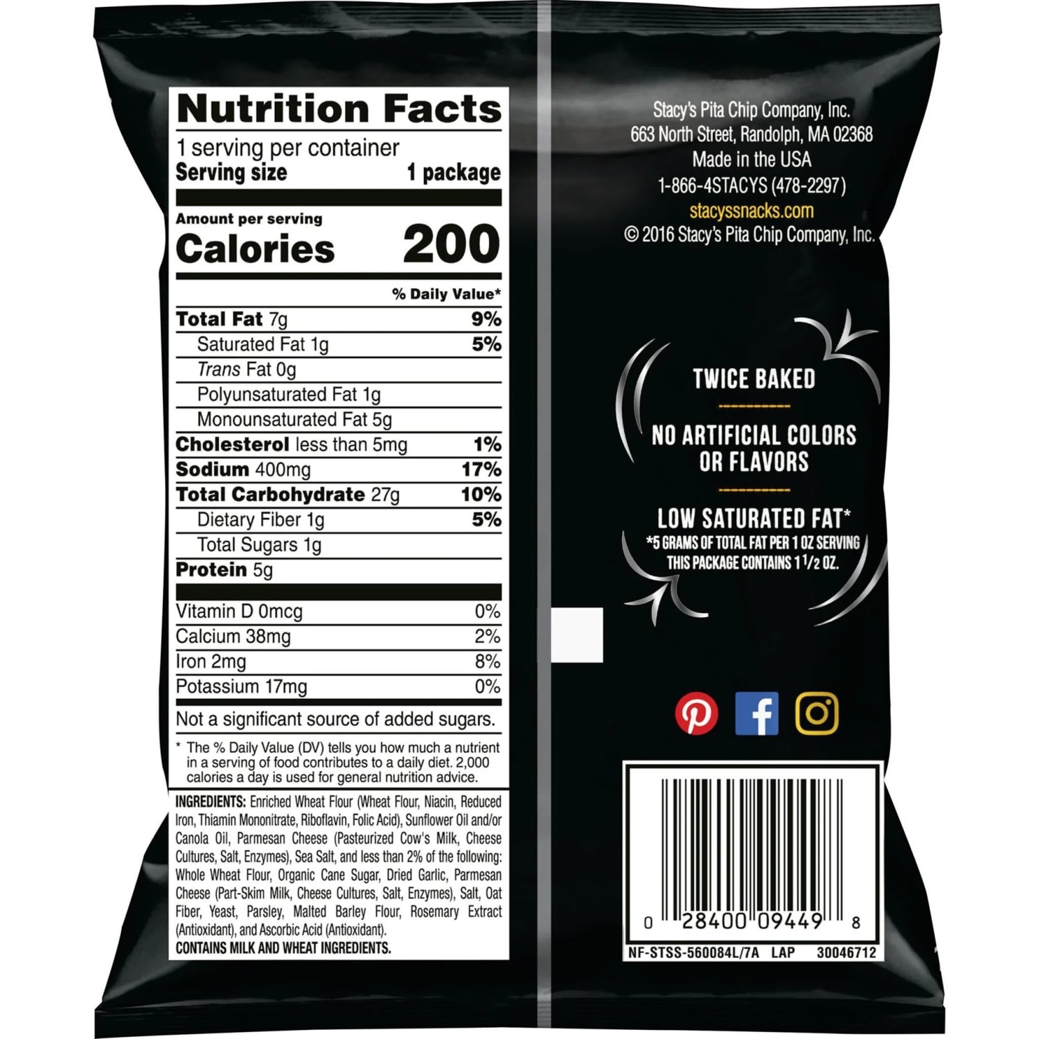 Stacys Parmesan Garlic & Herb Pita Chips, 1.5 Oz, Pack Of 24 - Image 3