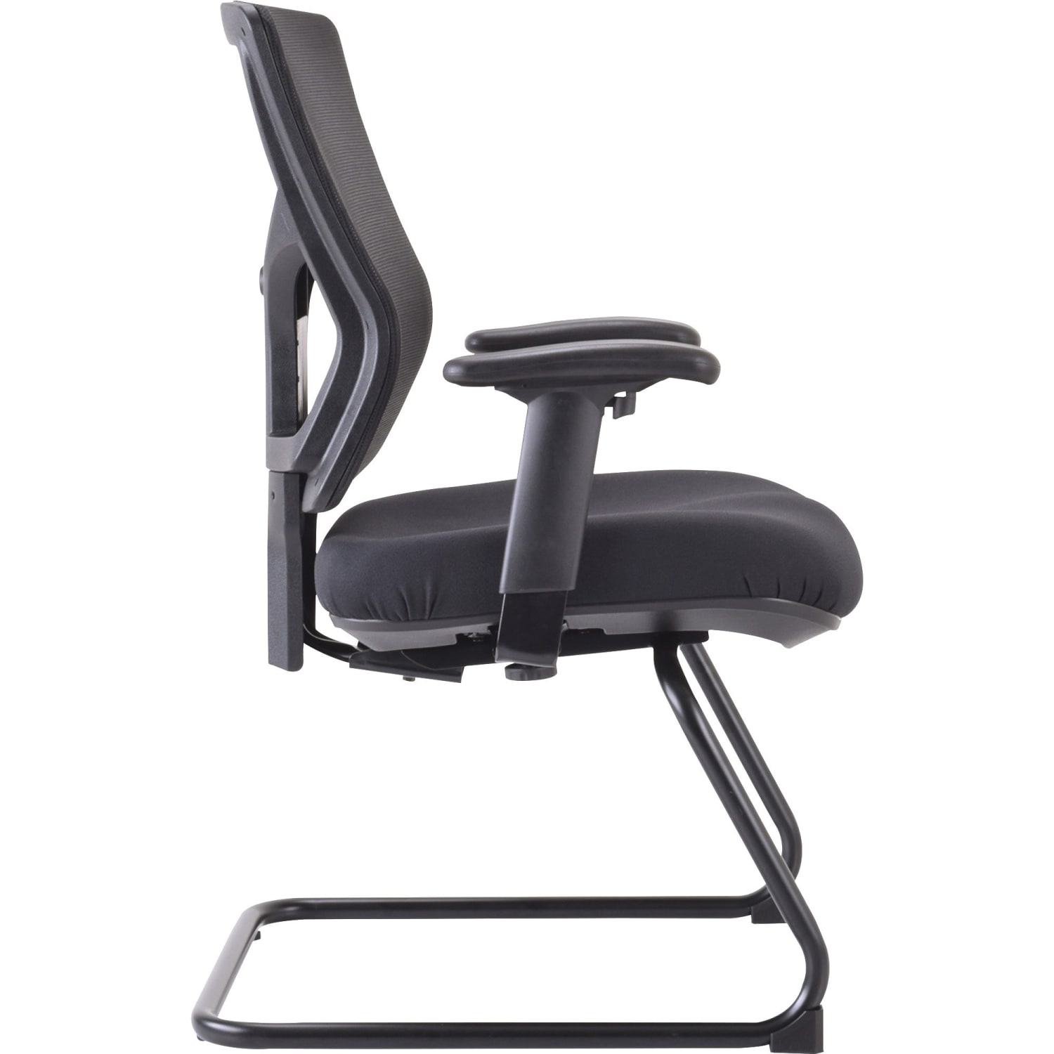 Lorell Conjure Guest Chair Fabric Polyurethane Foam Seat Material Mesh Back Material Mid Back Sled Base Black 1 Each PopularChairscom Lorell Conjure Guest Chair Fabric Polyurethane Foam Seat Material Mesh Back Material Mid Back Sled Base Black 1 Each PopularChairscom