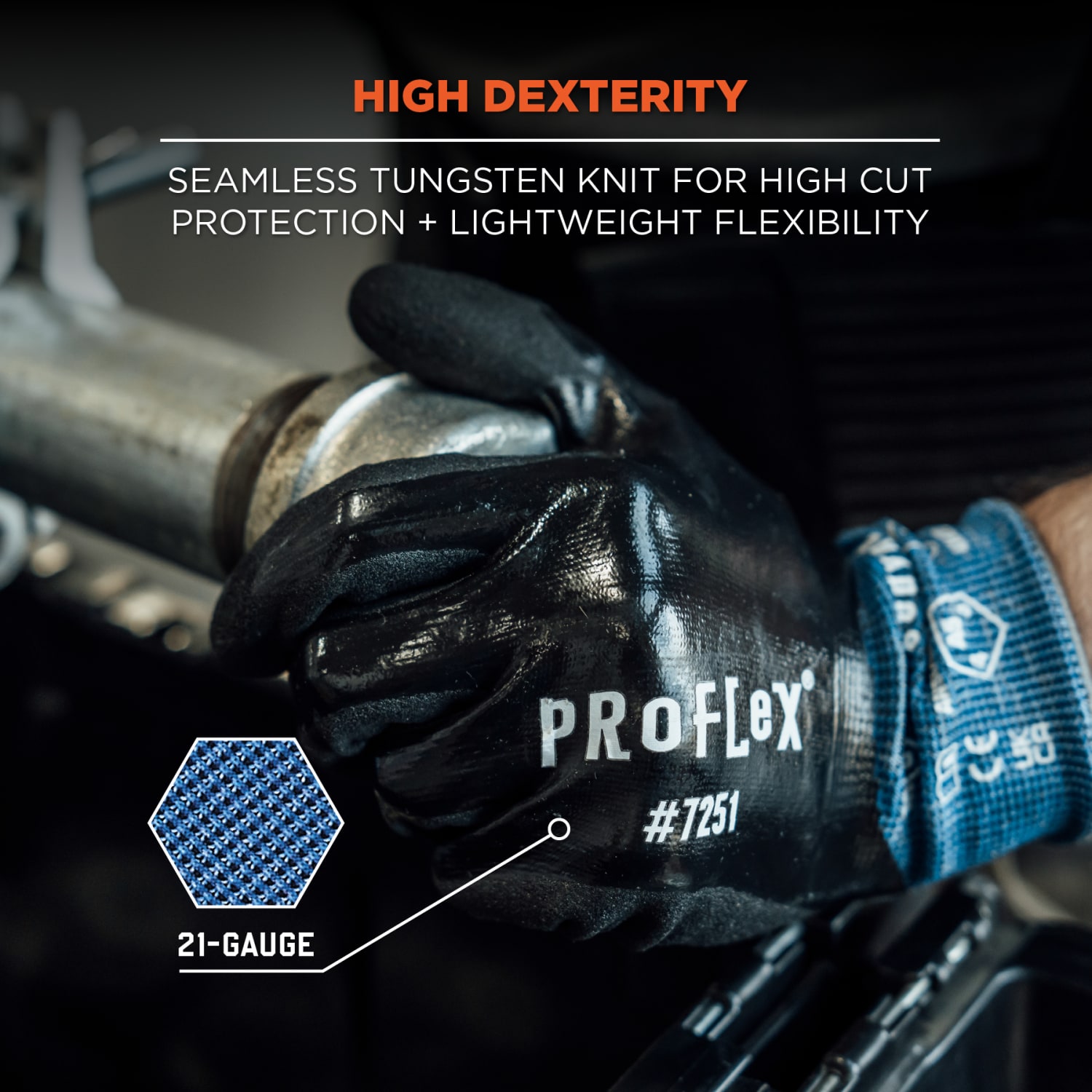 Ergodyne ProFlex 7251 Nitrile Coated Cut-Resistant Gloves, Large, Black, Pack Of 12 Pairs - Image 6