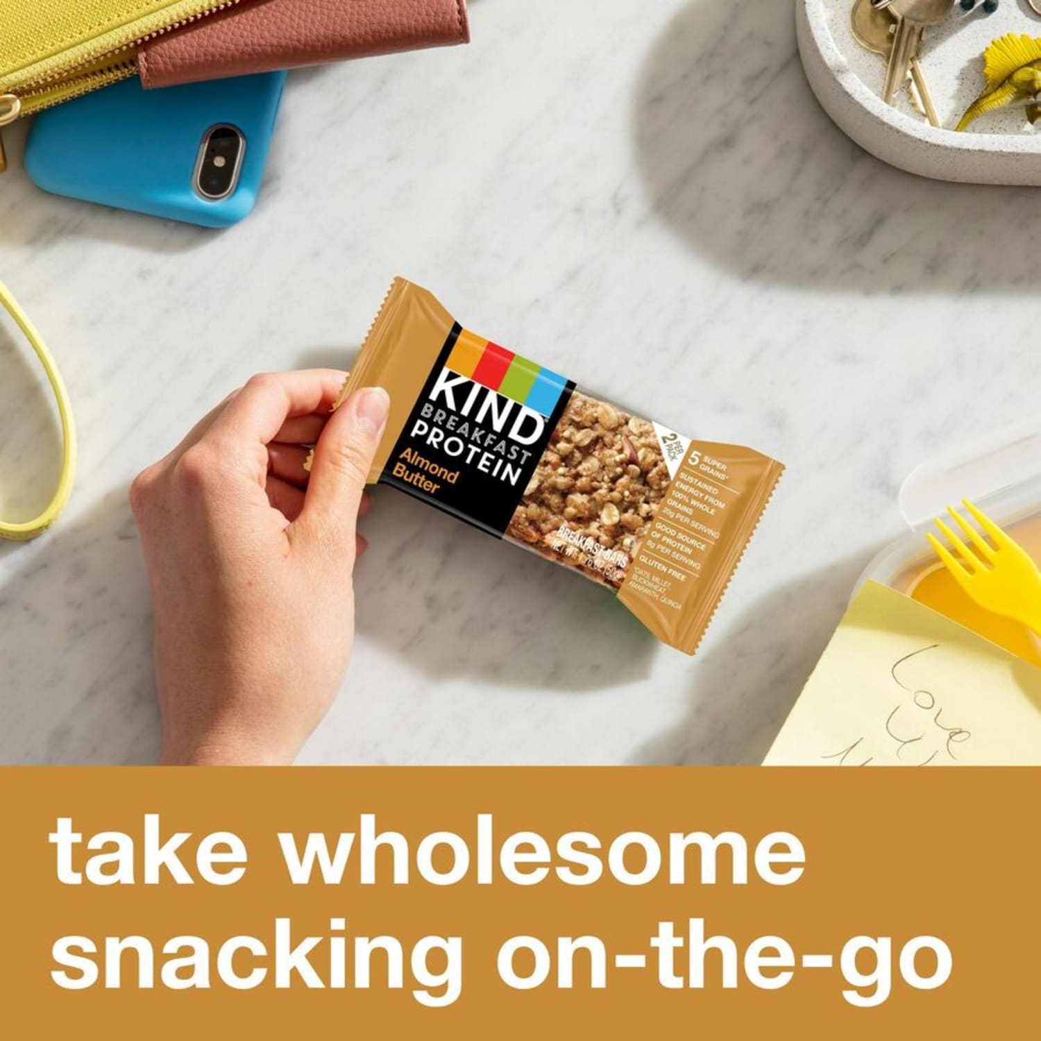 KIND Breakfast Protein Bars - Gluten-free, Dairy-free, Peanut-free, Low Sodium - Almond Butter - 1.76 oz - 6 / Box - Image 5