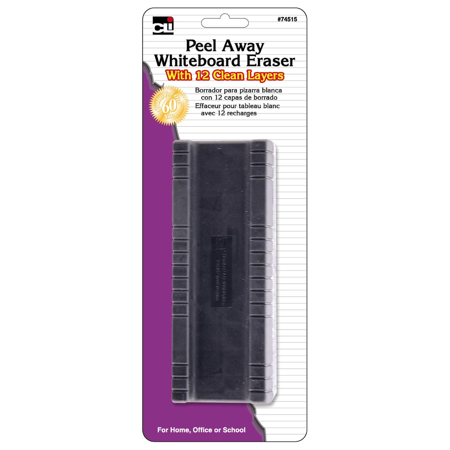 Charles Leonard Peel Away Layers Whiteboard Erasers, 2in x 5in, Black/White/Gray, Pack Of 6 Erasers - Image 4