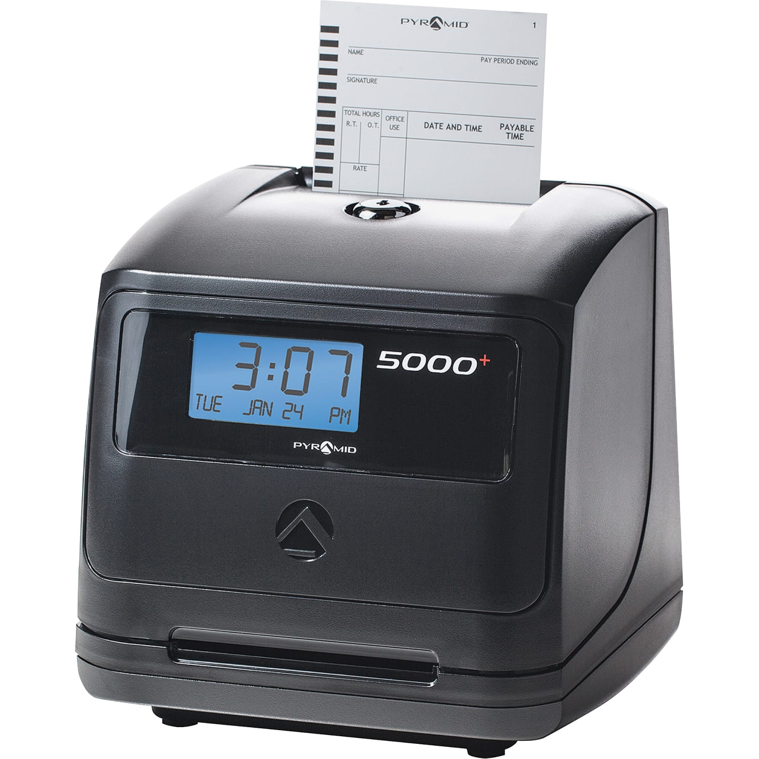 Pyramid 5000 Automatic Time-Totaling Time Clock, 7-1/4in x 7in x 6-1/2in, Black - Image 6