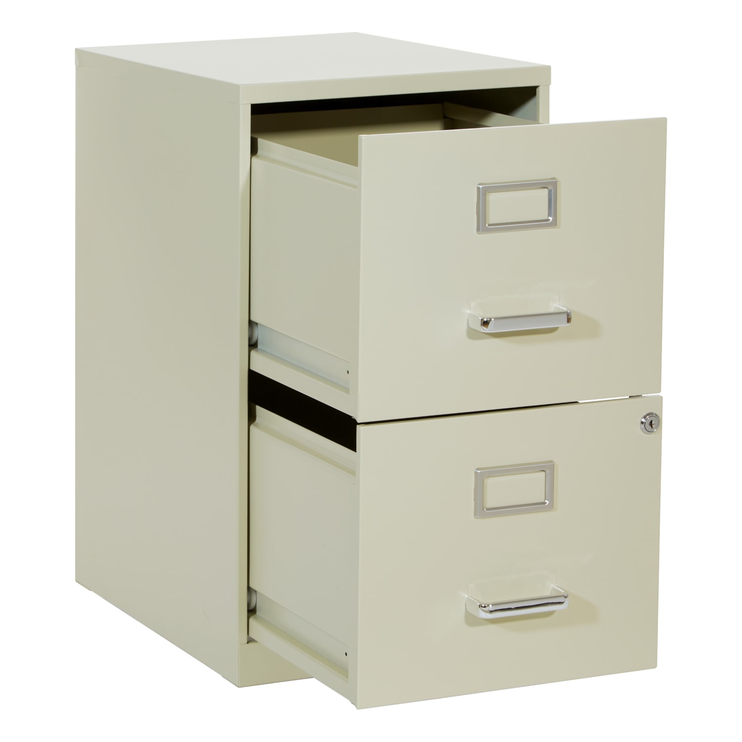 Office Star 20inD Vertical 2-Drawer Locking File Cabinet, Tan - Image 3