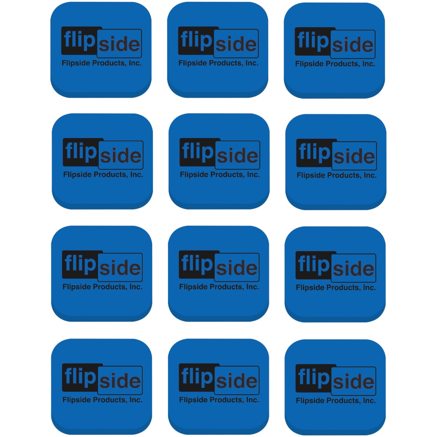 Flipside Magnetic Whiteboard EVA Foam Student Erasers, 1inH x 2inW x 2inD, Blue, Pack Of 12 - Image 3