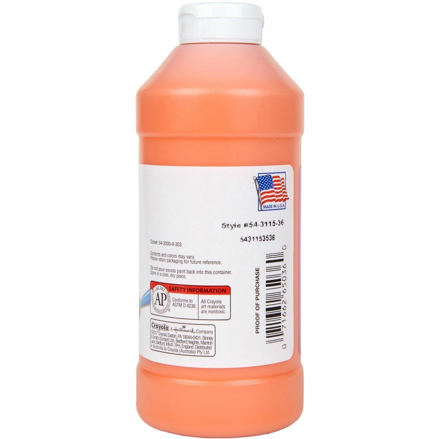 Crayola Artista II Tempera Paint, 16 Oz, Orange - Image 5