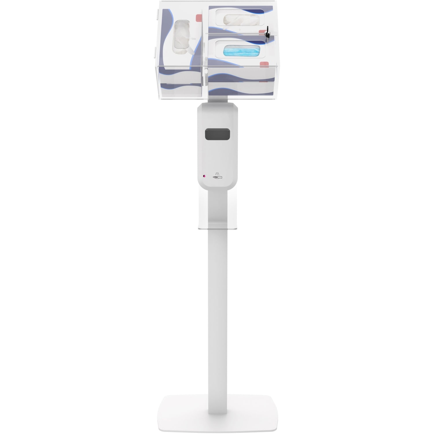 CTA Digital: Premium Thin Profile Sanitizing Station (White) - 48in Height - Floor - Steel, Acrylic - White - Image 3