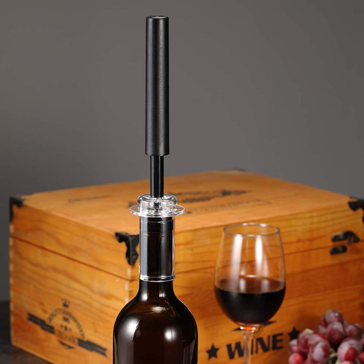 Brentwood Air Pump Wine Bottle Opener, 7-3/4inH, Black - Image 3