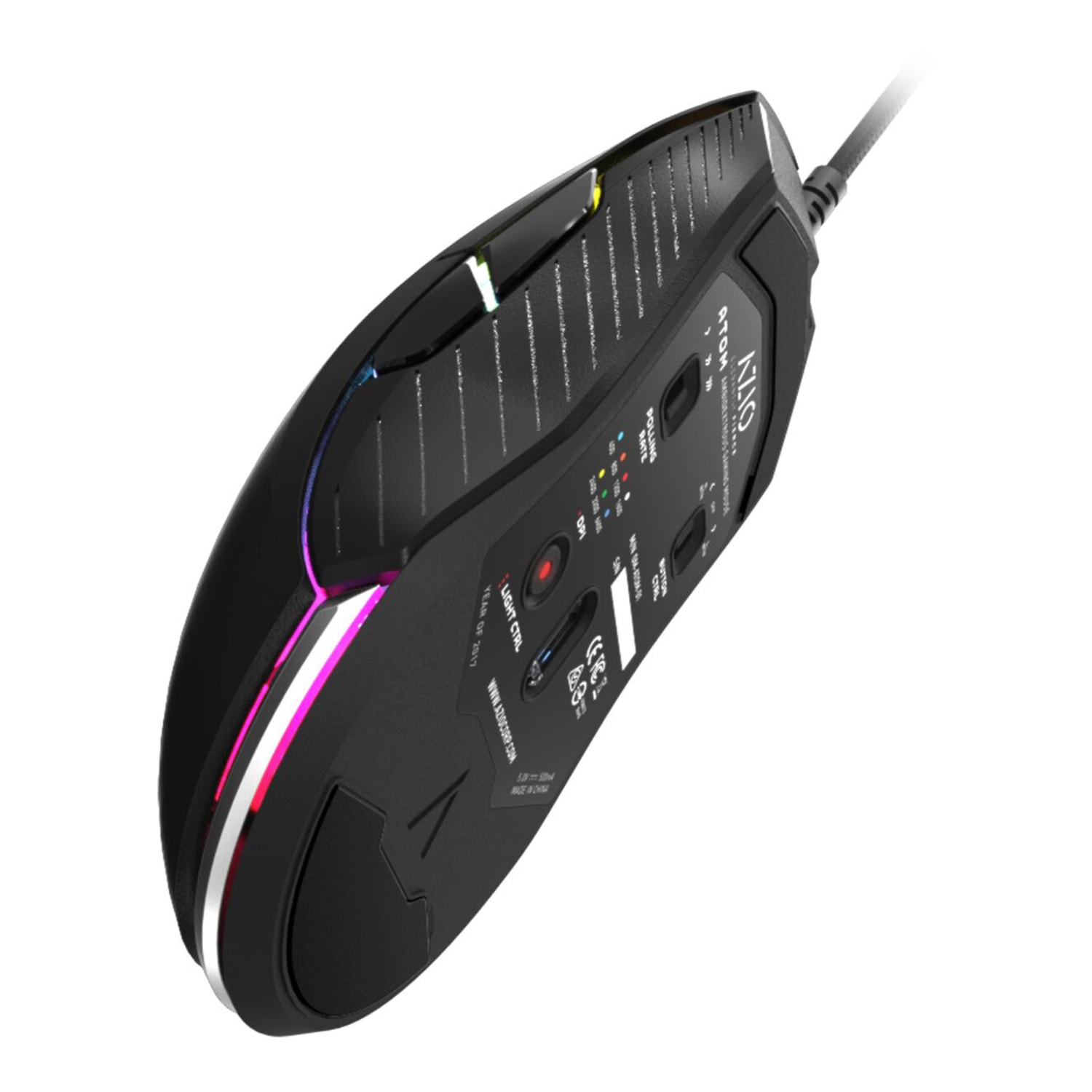 Azio ATOM Ambidextrous RGB Gaming Mouse, Black, GM-ATOM-01 - Image 4