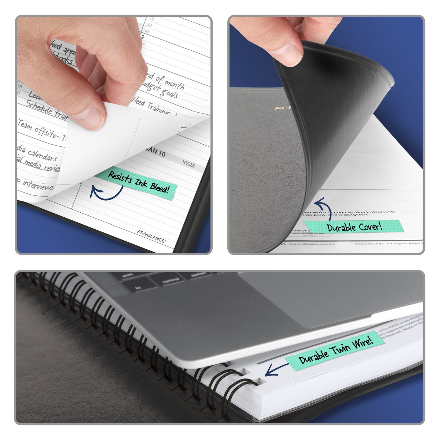 AT-A-GLANCE 2027 Weekly Appointment Book Planner, Black, Large, 8 1/4in x 11in - Image 6