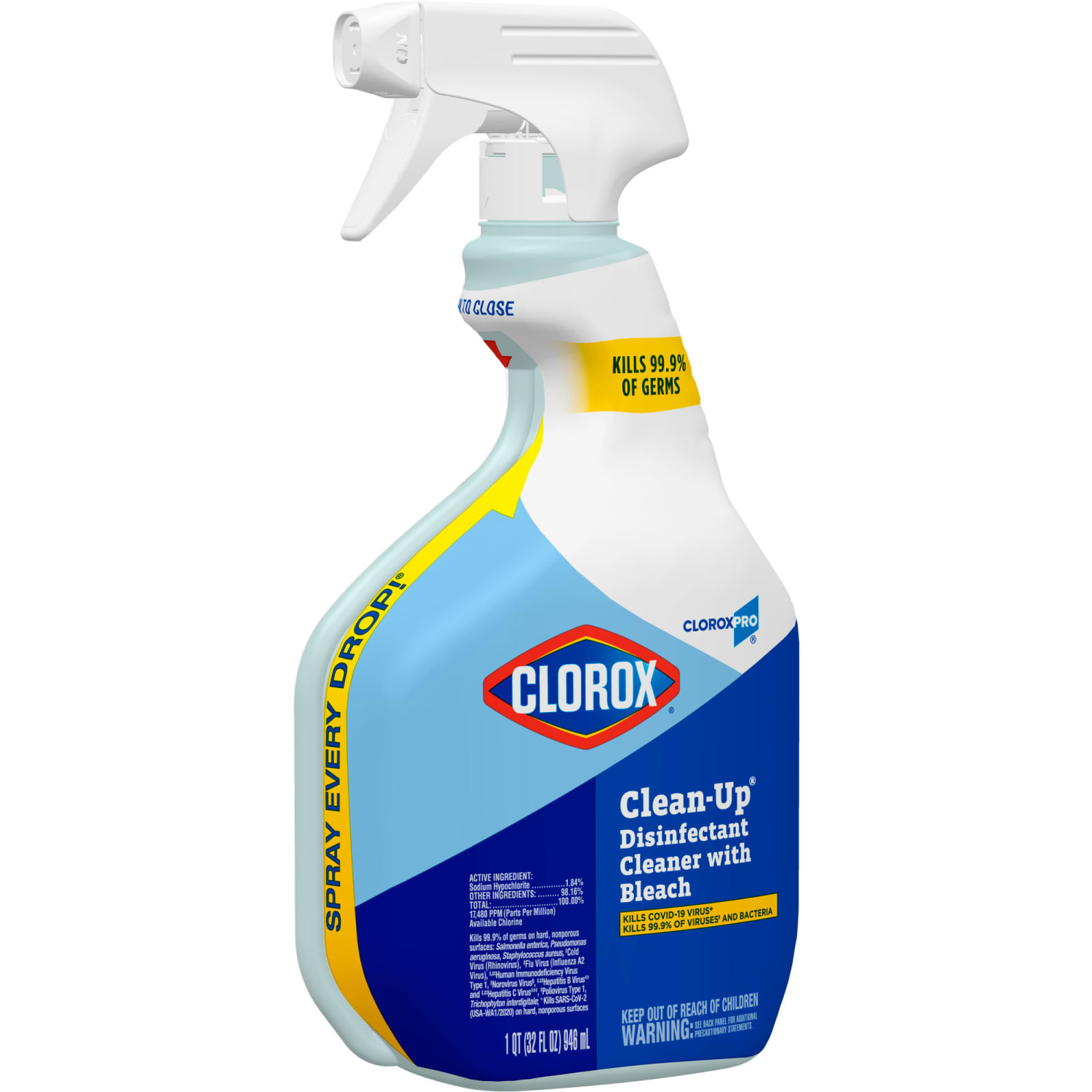 Clorox Clean-Up Disinfectant Cleaner With Bleach, Fresh Scent, 32 Oz Bottle, Case Of 9 - Image 3