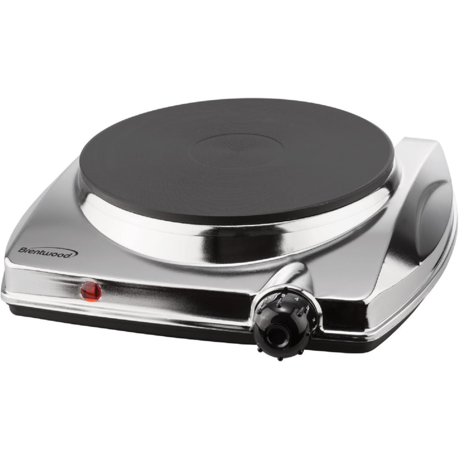 Brentwood TS-337 1000w Electric Hotplate, Silver - 1 x Burner - Cast Iron Burner - Plastic, Metal - Image 3