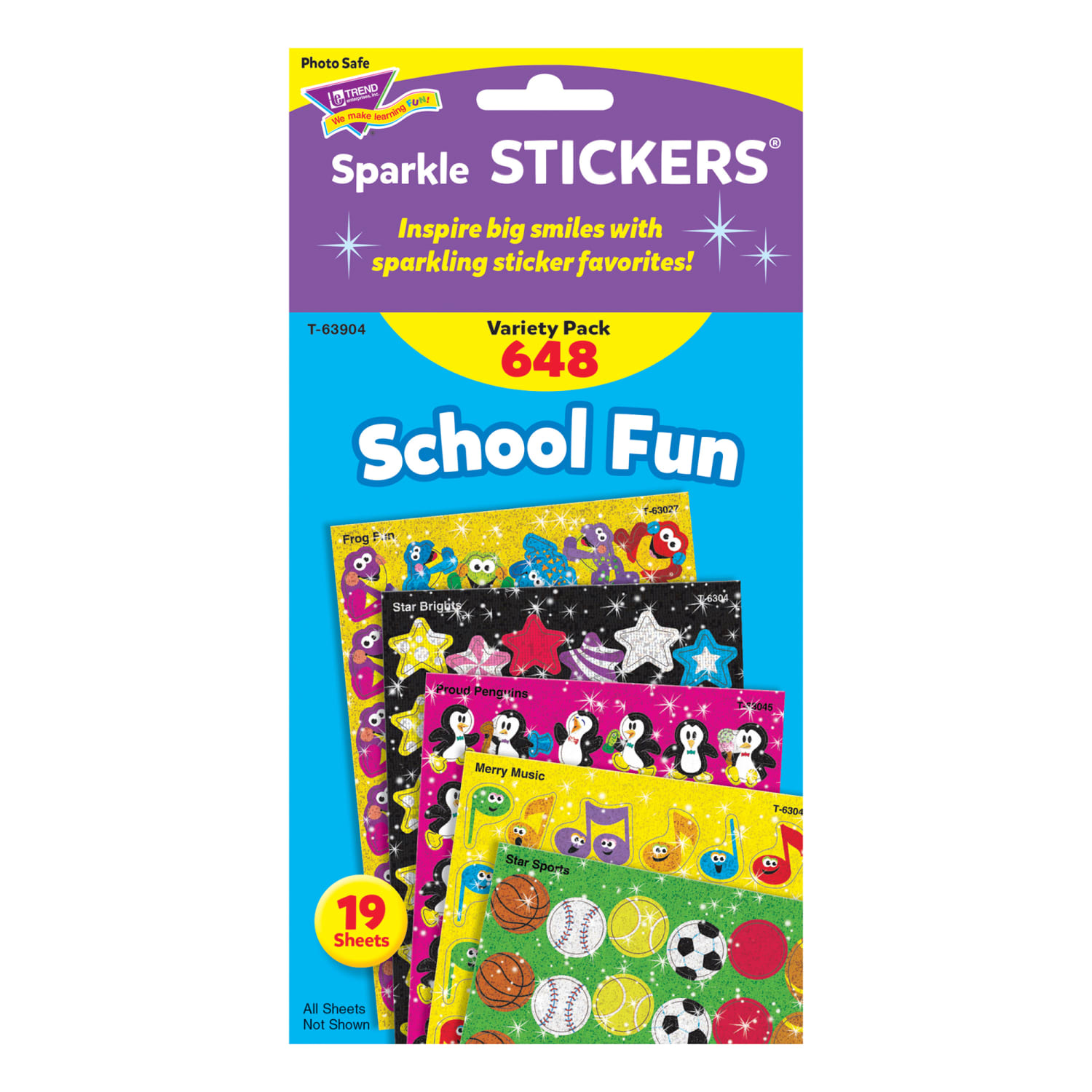 Trend School Fun Sparkle Stickers, Assorted Colors, 648 Stickers Per Pack, Set Of 2 Packs - Image 4
