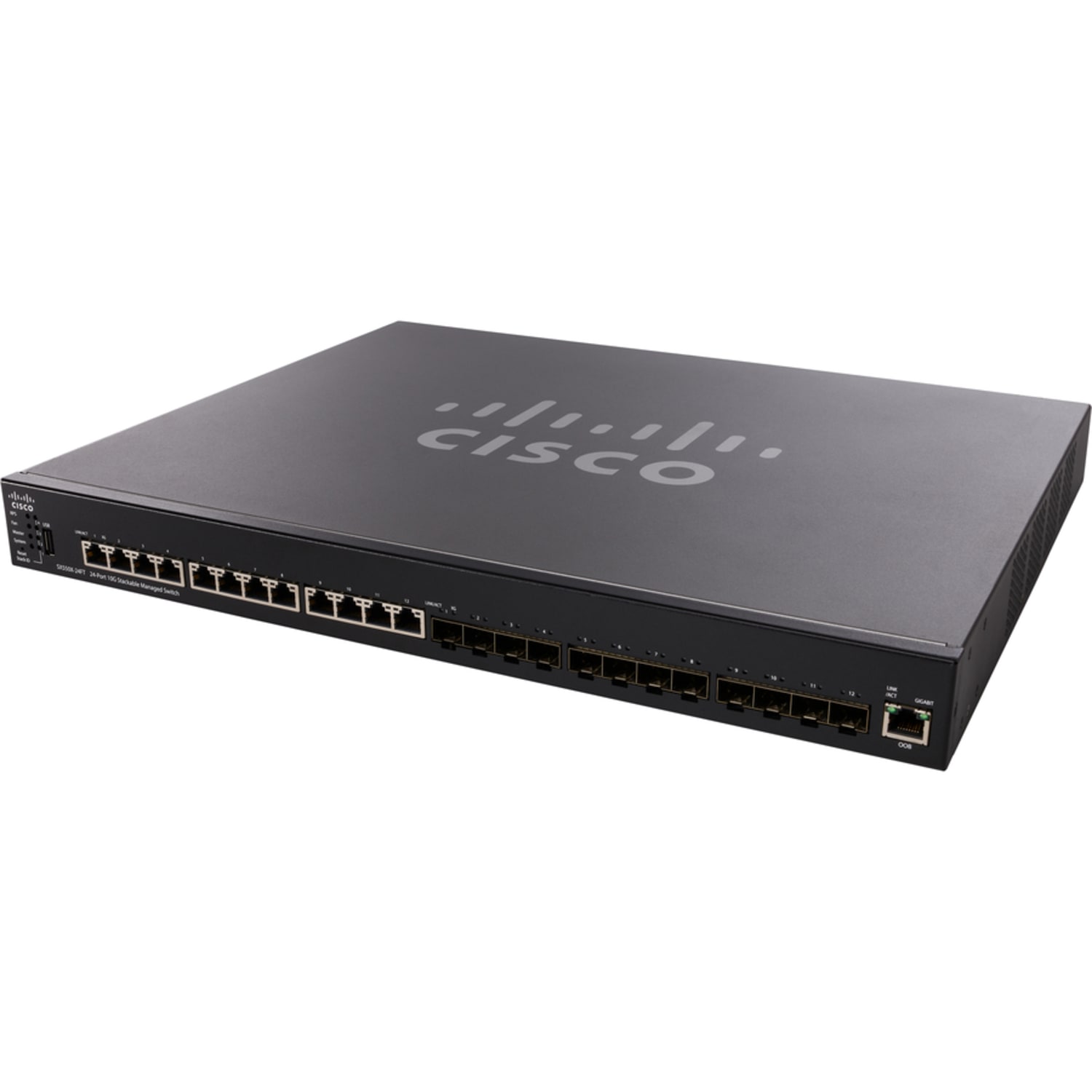 Cisco SX550X-24FT 24-Port 10G Stackable Managed Switch - 24 Ports - Manageable - 2 Layer Supported - 80.20 W Power Consumption - Twisted Pair - Rack-mountable - Lifetime Limited Warranty - Image 3