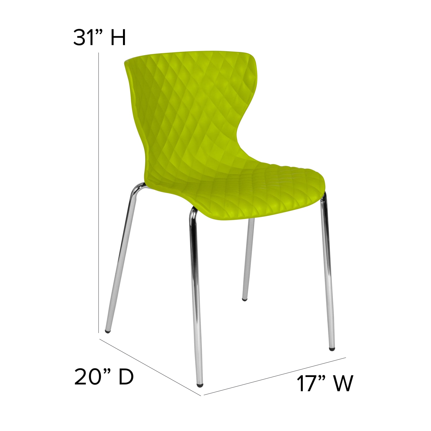 Flash Furniture Lowell Contemporary Design Plastic Stack Chair, Citrus Green - Image 5