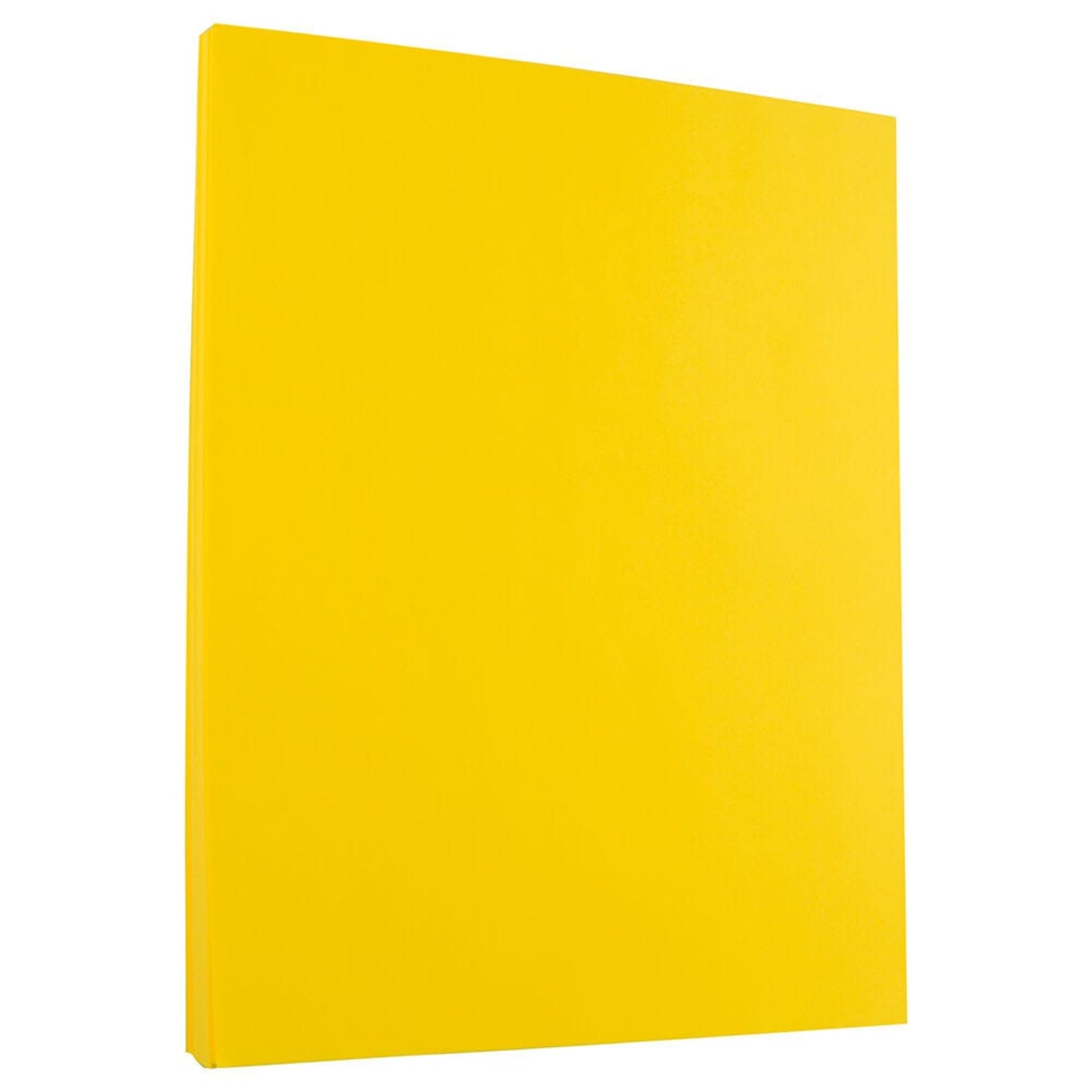 JAM Paper Color Paper, Yellow, Letter (8.5in x 11in), 50 Sheets Per Pack, 24 Lb, 30% Recycled