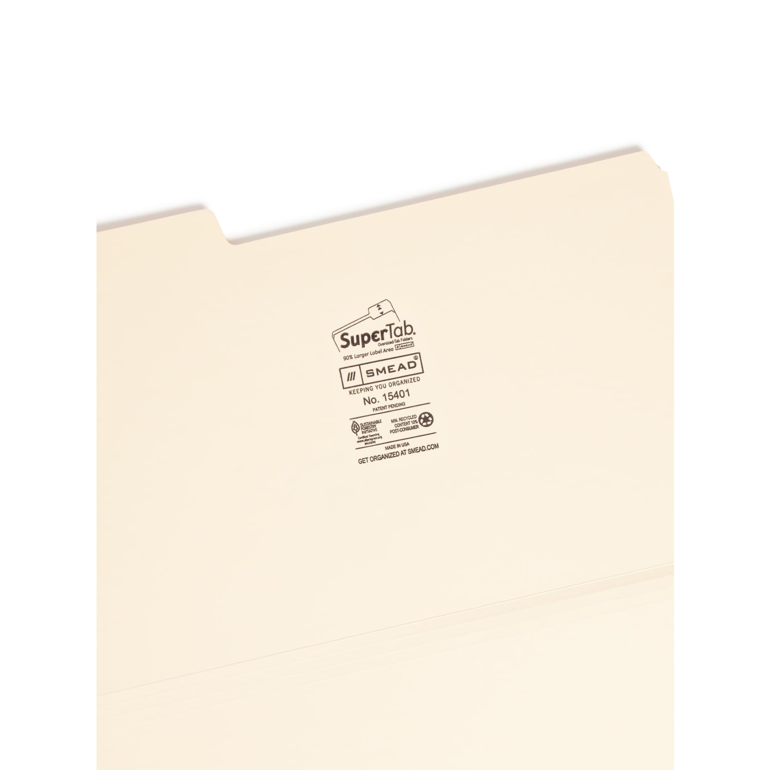 Smead SuperTab Heavyweight File Folders, Legal Size, 1/3 Cut, Manila, Box Of 50 - Image 4