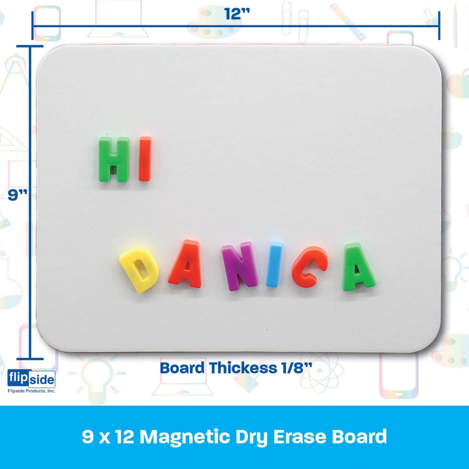 Flipside Magnetic Dry-Erase Boards, 12in x 9in, White, Pack Of 3 Boards - Image 6