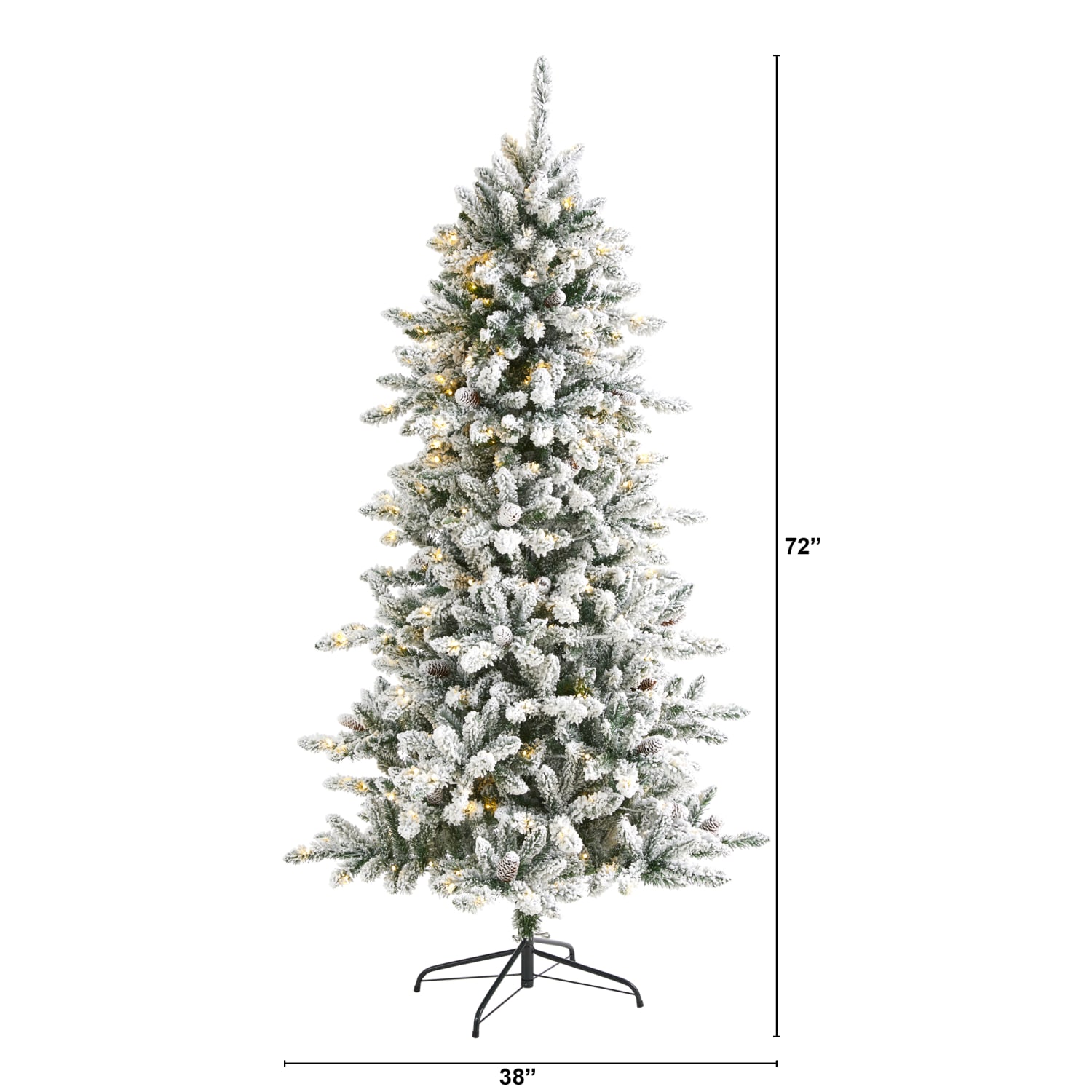 Nearly Natural Flocked Livingston Fir Artificial Christmas Tree, 6' - Image 3