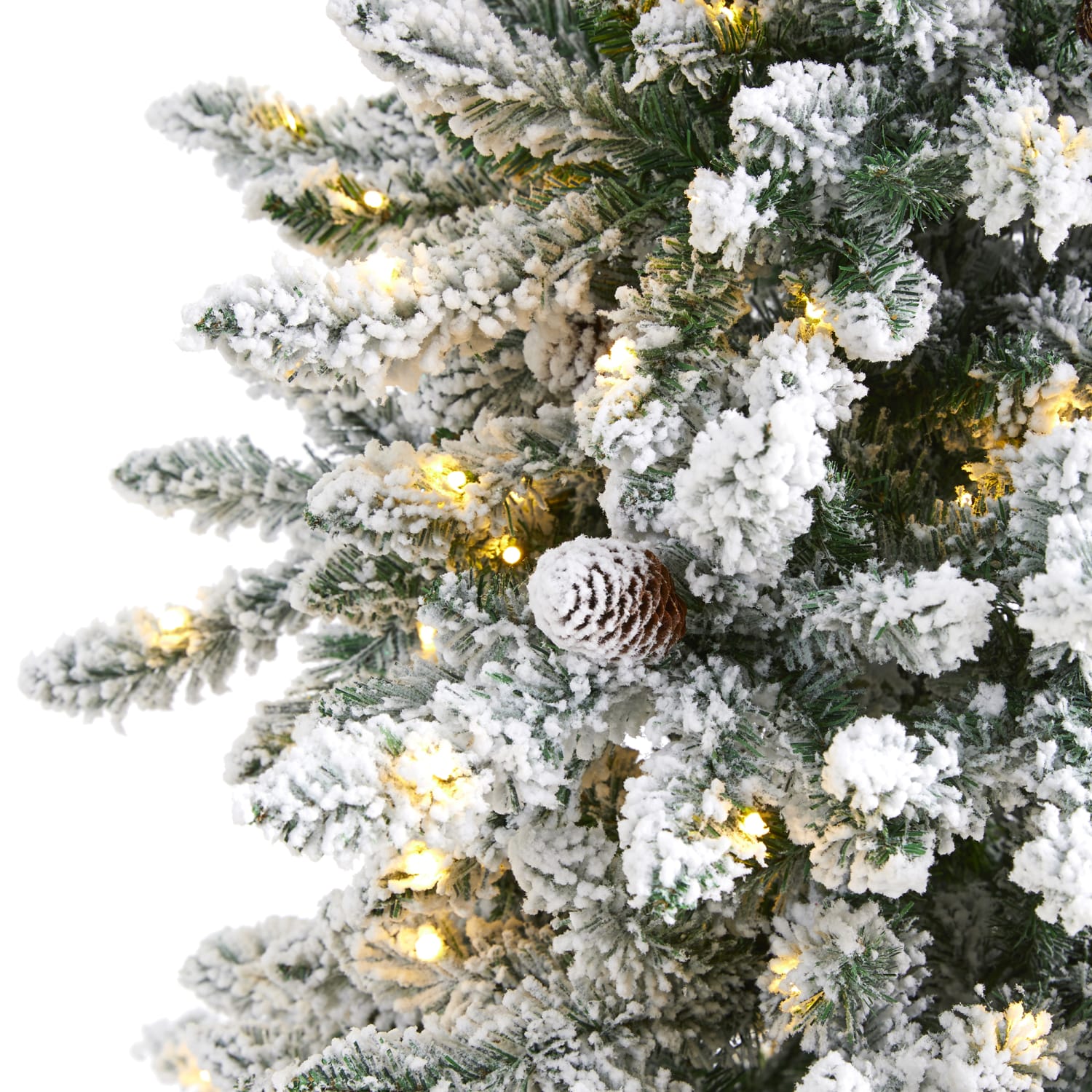 Nearly Natural Flocked Livingston Fir Artificial Christmas Tree, 6' - Image 4