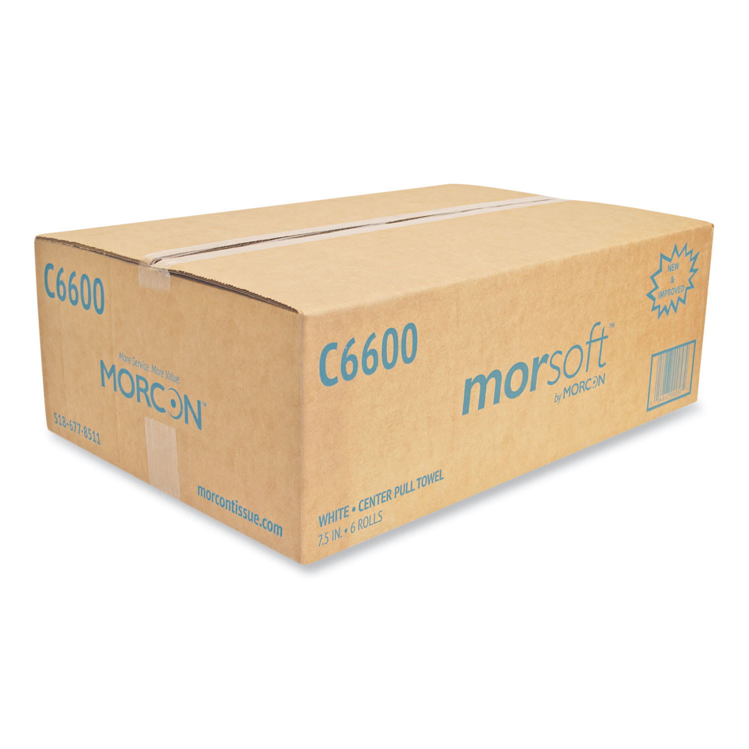 Morcon Tissue Morsoft Center-Pull Roll Towels, 2-Ply, 6.9in dia, White, 600 Sheets/Roll, 6 Rolls/Carton - Image 3