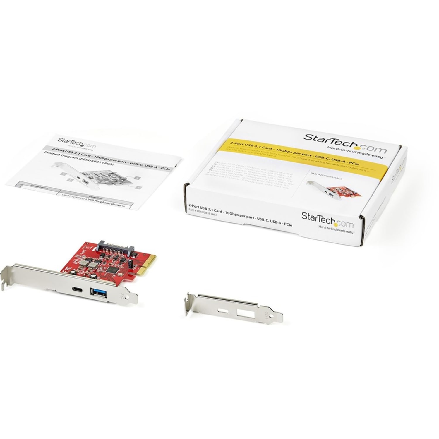 StarTech.com 2-Port 10Gbps USB-A & USB-C PCIe Card Adapter - USB 3.1 Gen 2 PCI Express Expansion Ad - PEXUSB311AC3 - Image 5