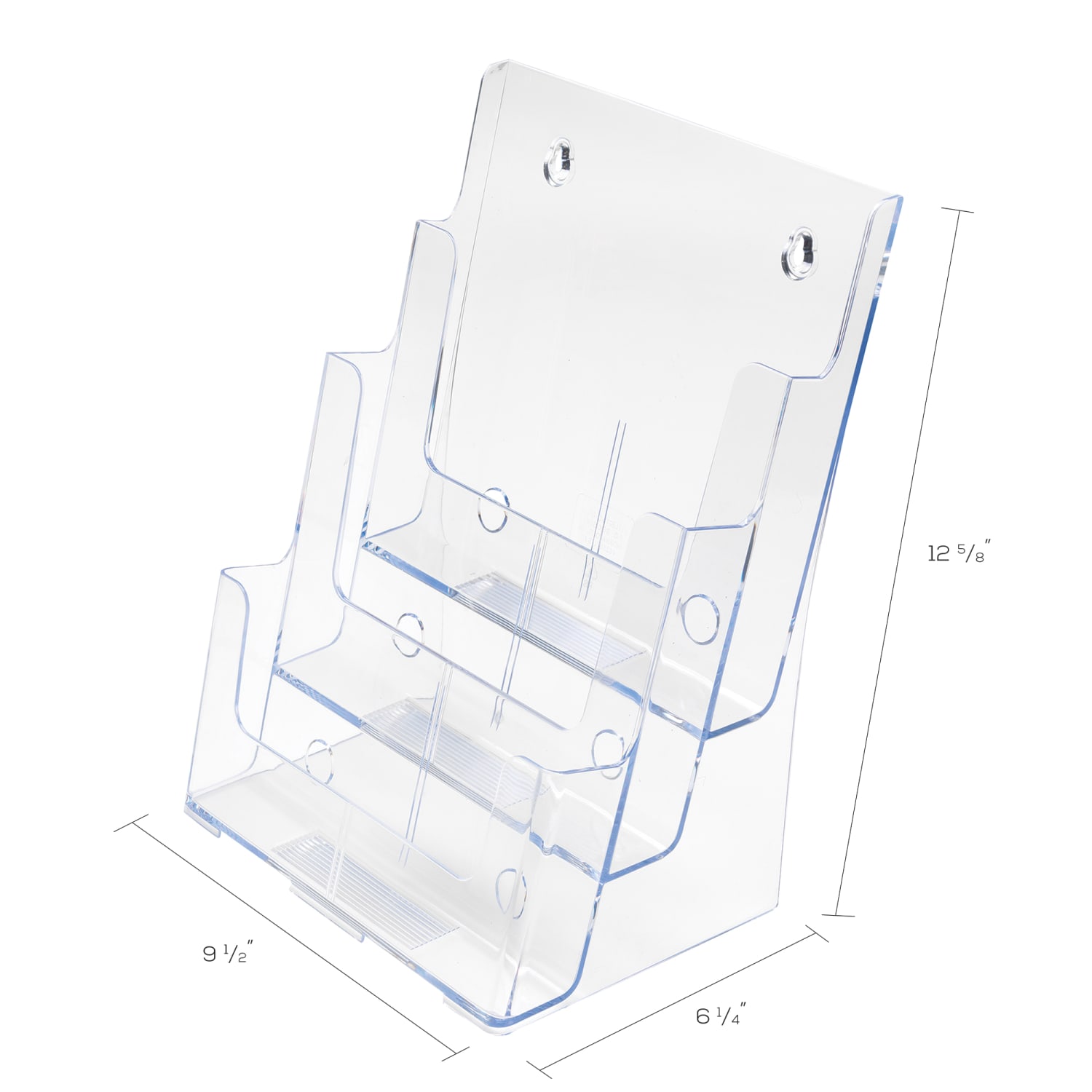 Deflecto 3-Tier Magazine Literature Holder, 12 5/8inH x 9 1/2inW x 6 1/4inD, Clear - Image 5