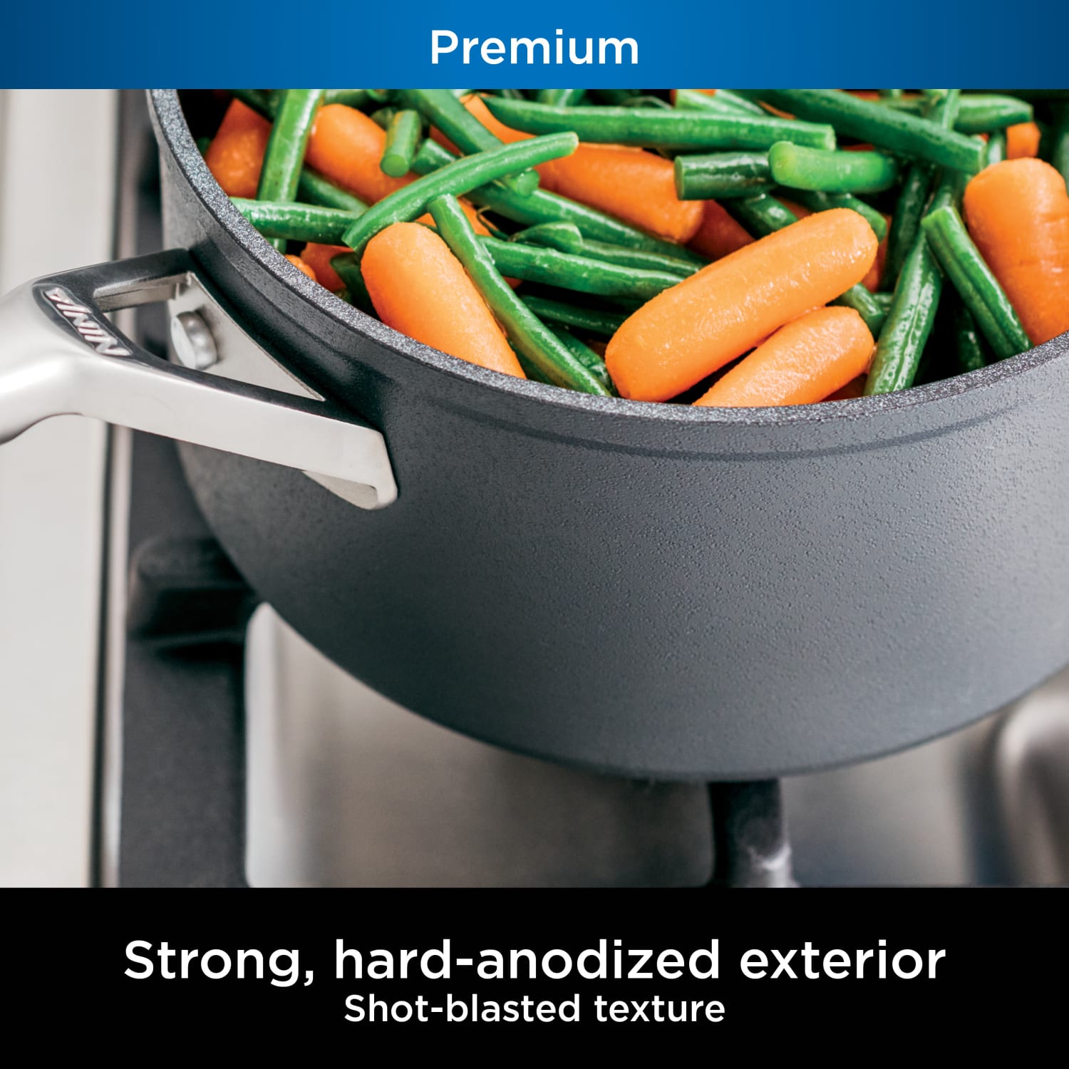 Ninja Foodi NeverStick Premium Hard-Anodized 2.5-Quart Saucepan, Slate Gray - Image 4