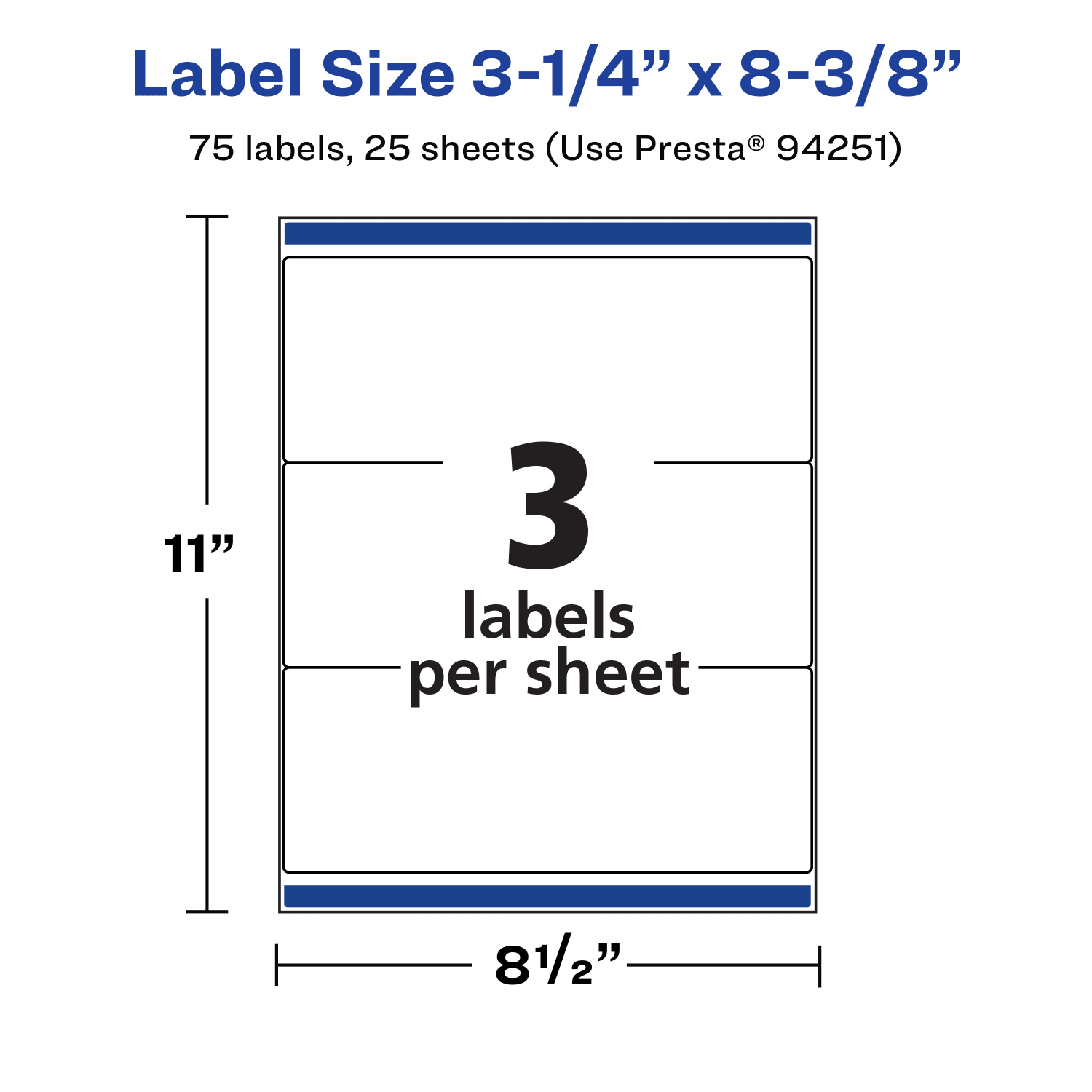 Avery Permanent Labels With Sure Feed, 94251-WMP25, Rectangle, 3-1/4in x 8-3/8in, White, Pack Of 75 - Image 6