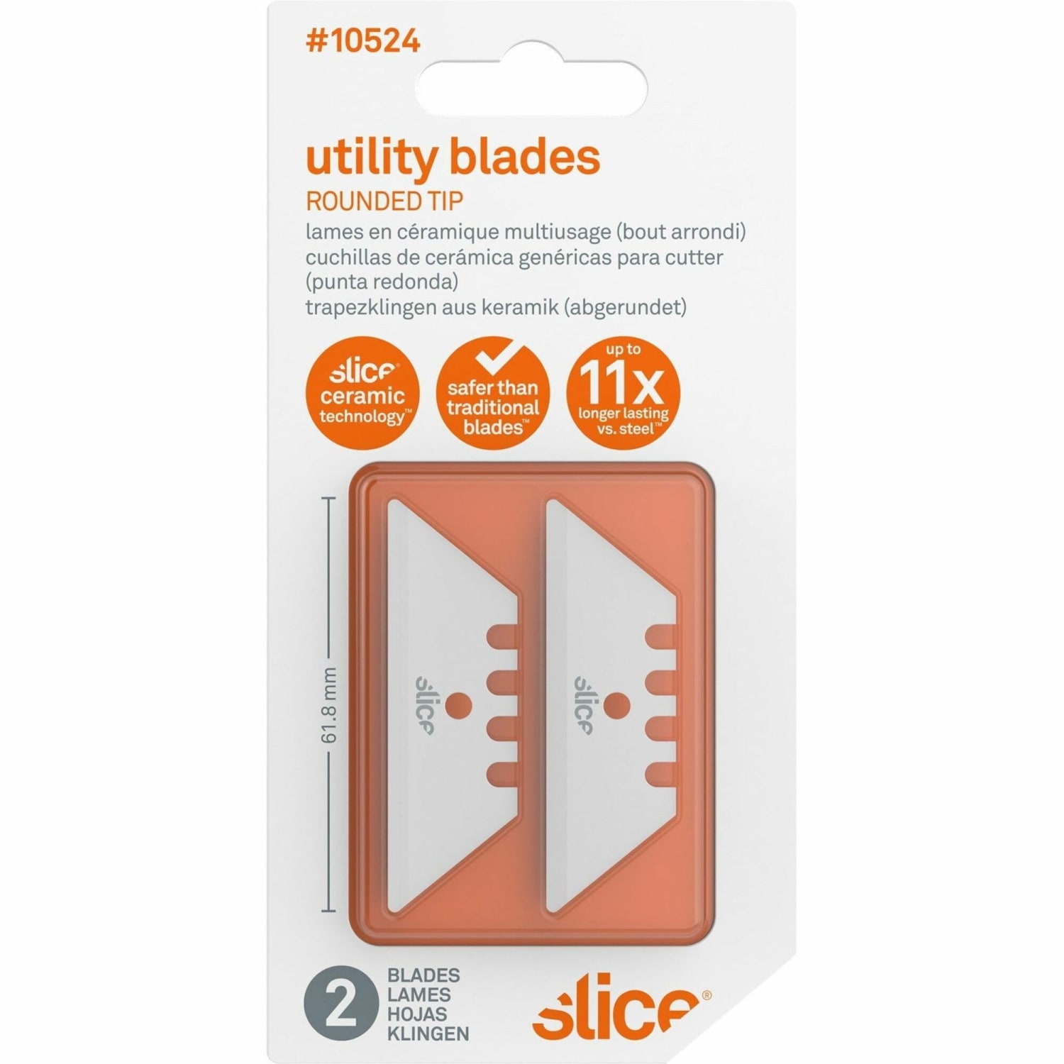 Slice Replacement Ceramic Utility Blades - 2.40in - Non-conductive, Non-magnetic, Rust Resistant, Reversible, No - SLI10524 - Image 3